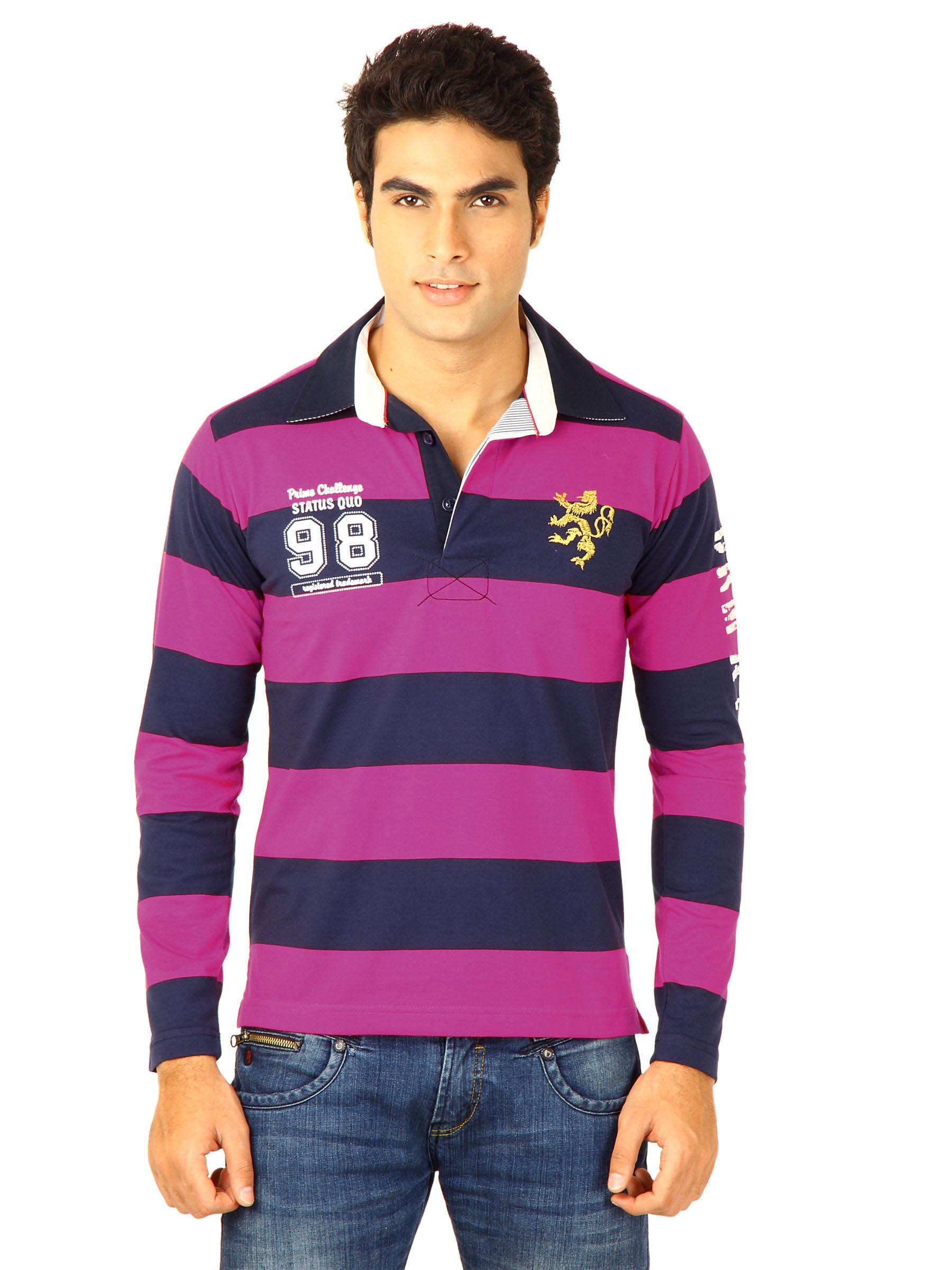 Status Quo Men Pink Polo Tshirts