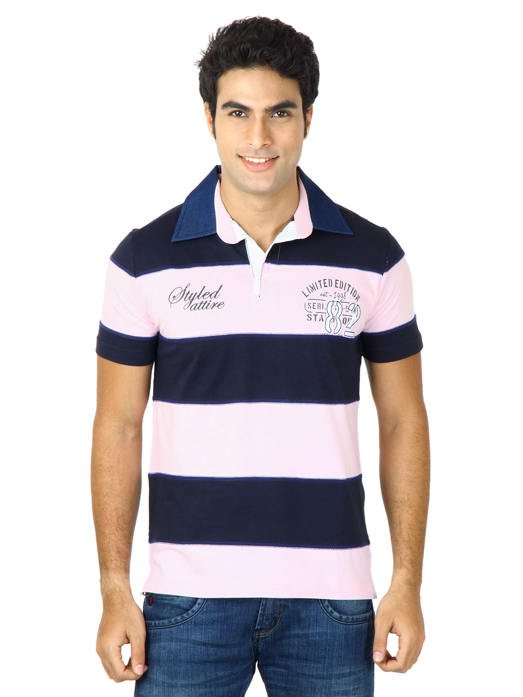 Status Quo Men Pink Polo Tshirts