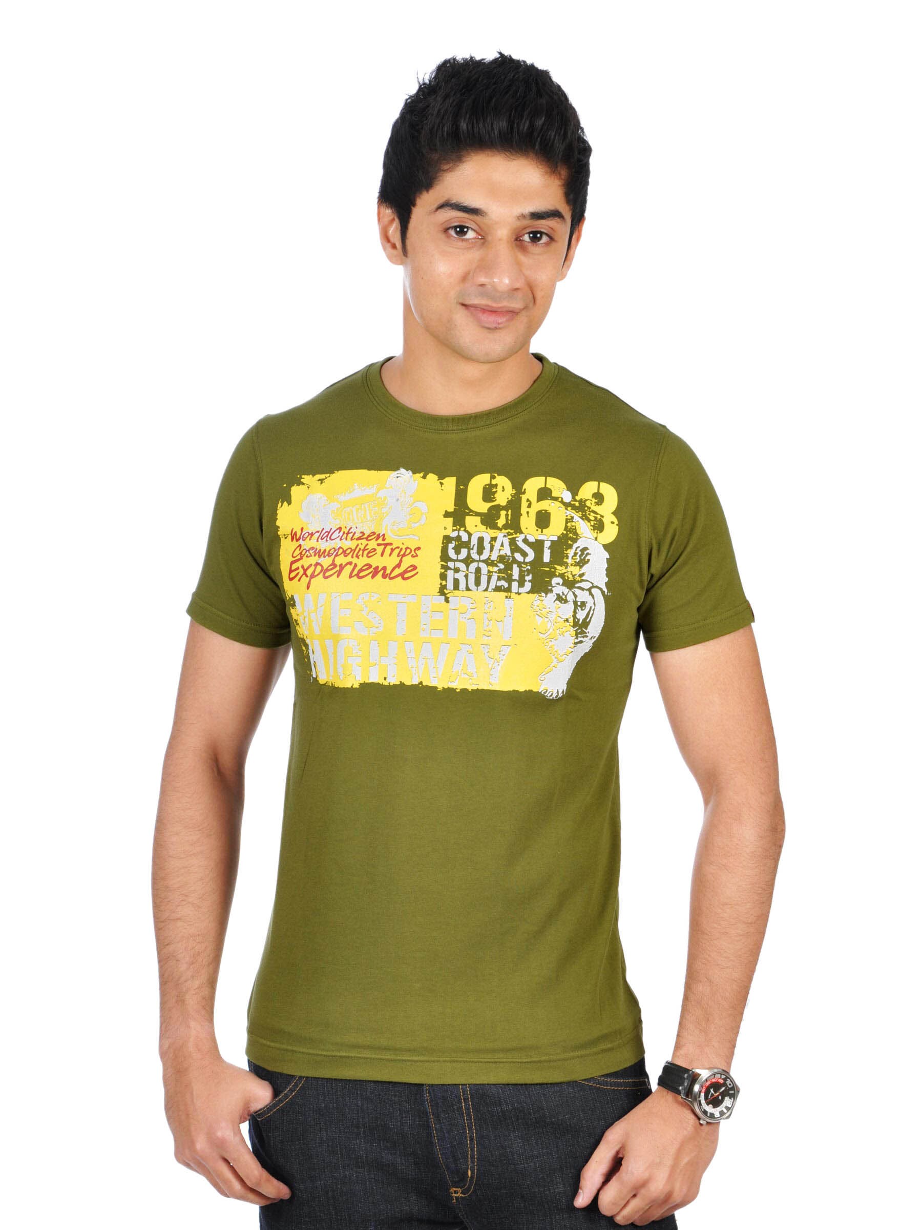 Probase Men 96 Coast Road Green Tshirts