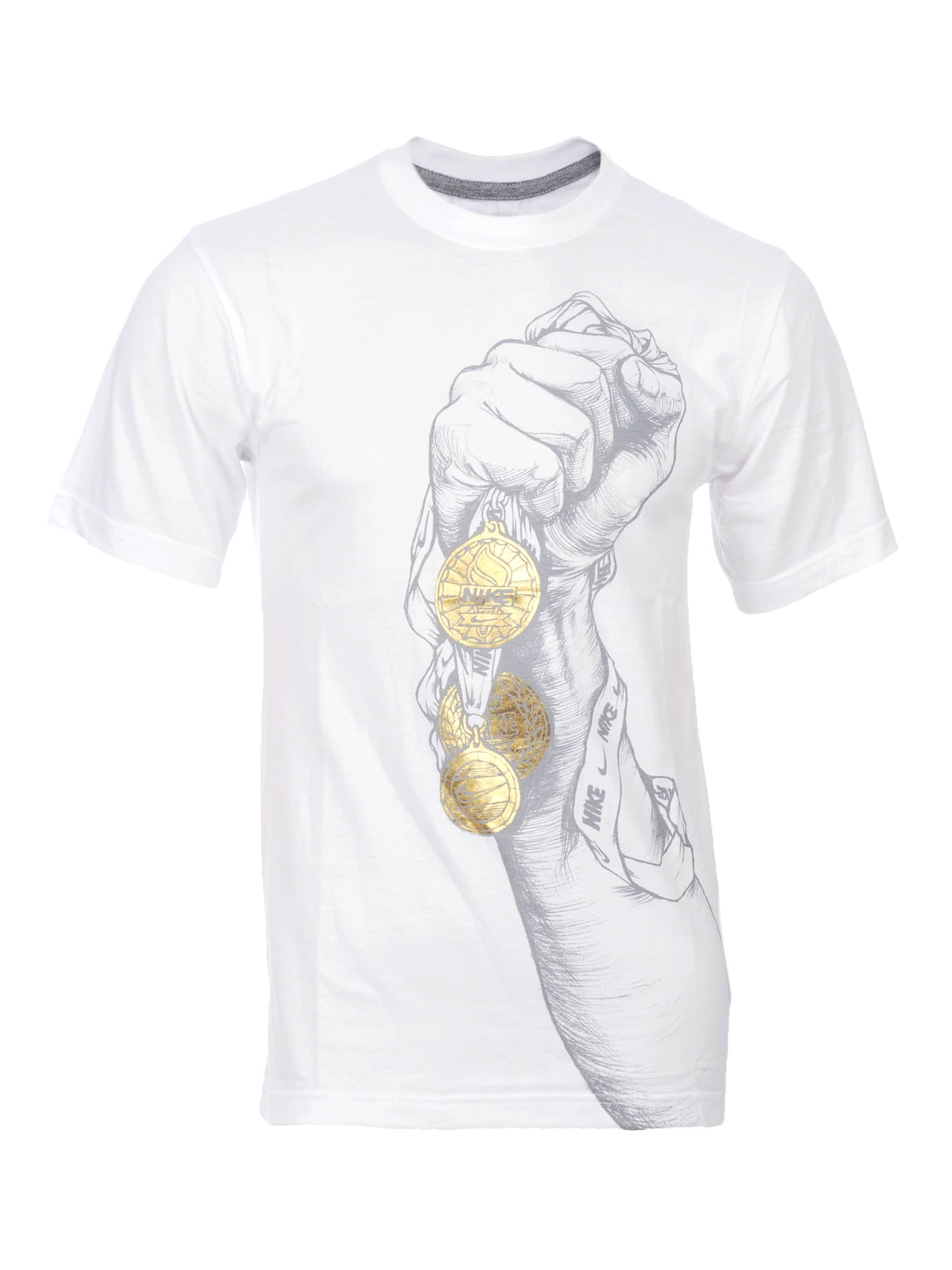 Nike Men Medals Crew White T-Shirts