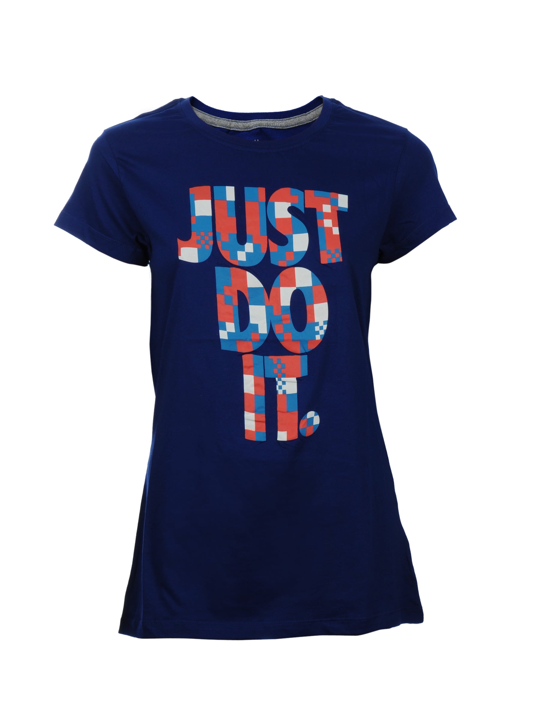 Nike Women As Jdi Pixels Blue T-Shirts