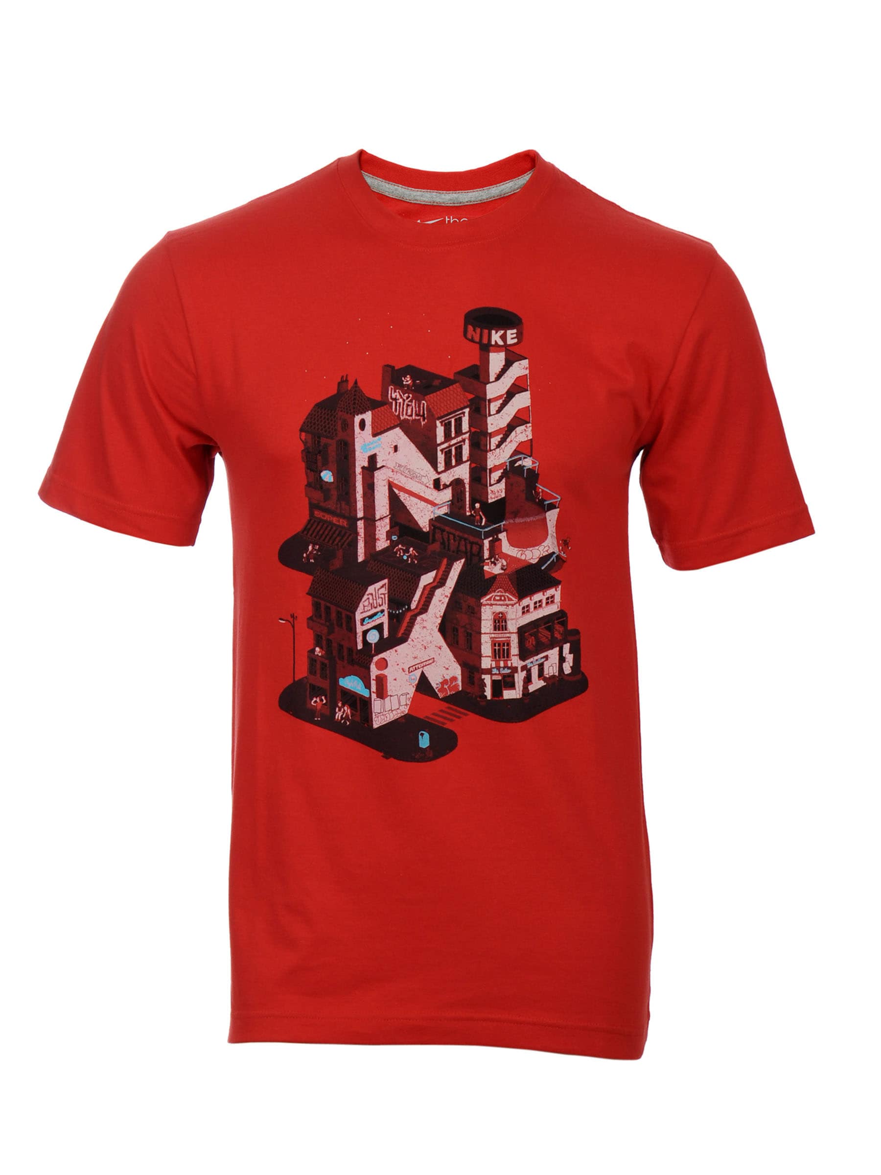 Nike Men Town Round Red Neck T-Shirts