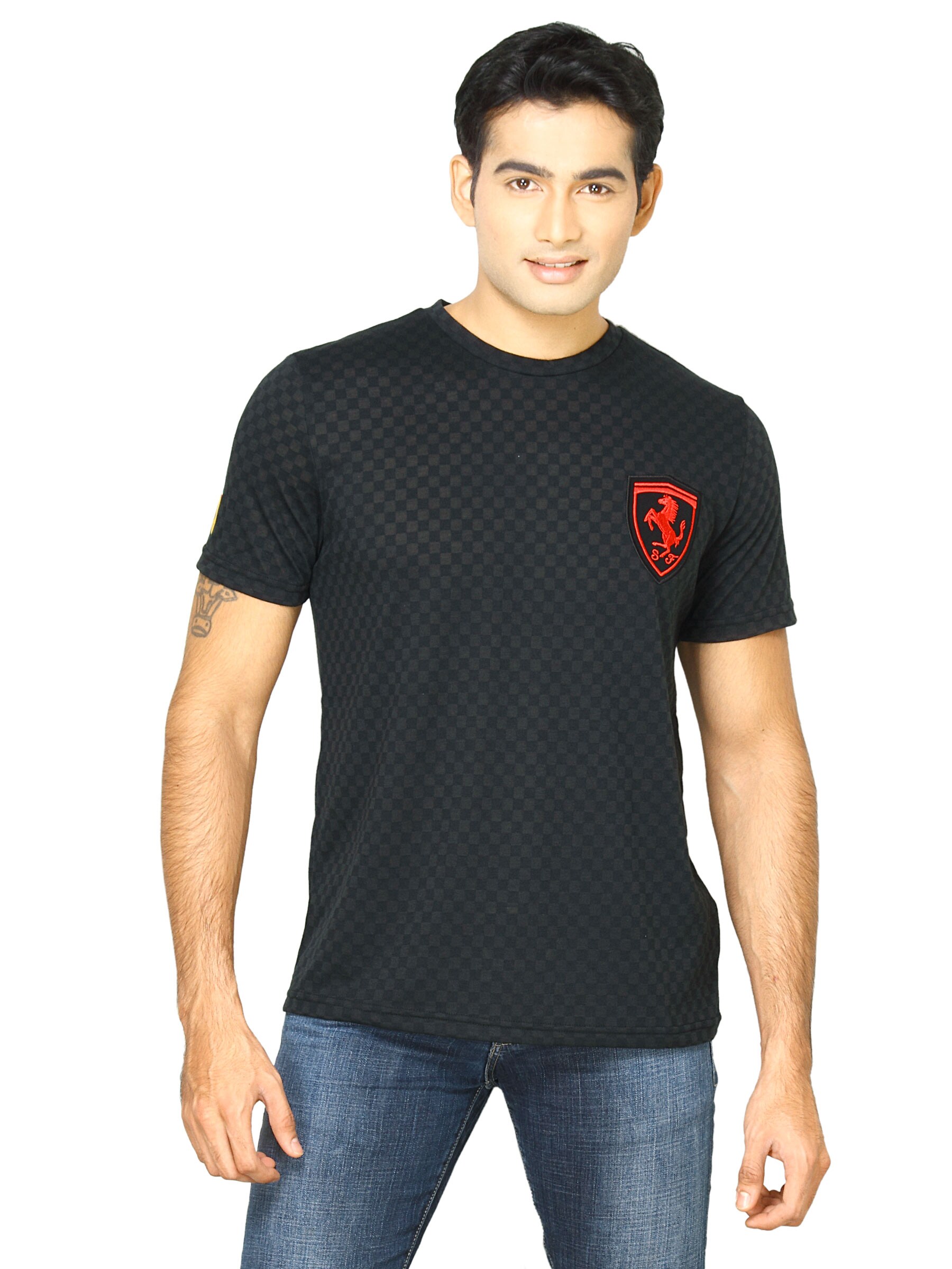 Puma Men Ferrari Logo Black Tshirts