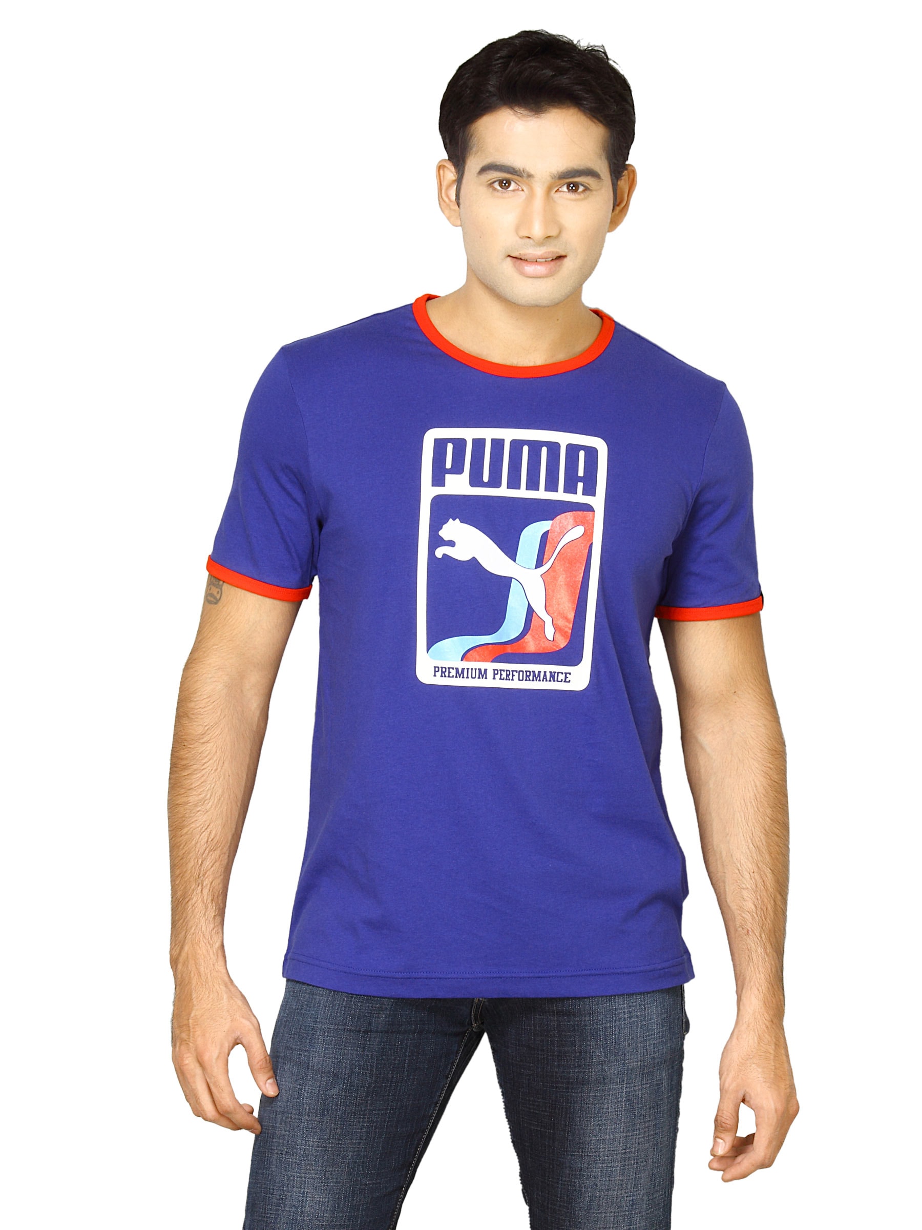 Puma Men Heroes Party Graphic Blue Tshirts