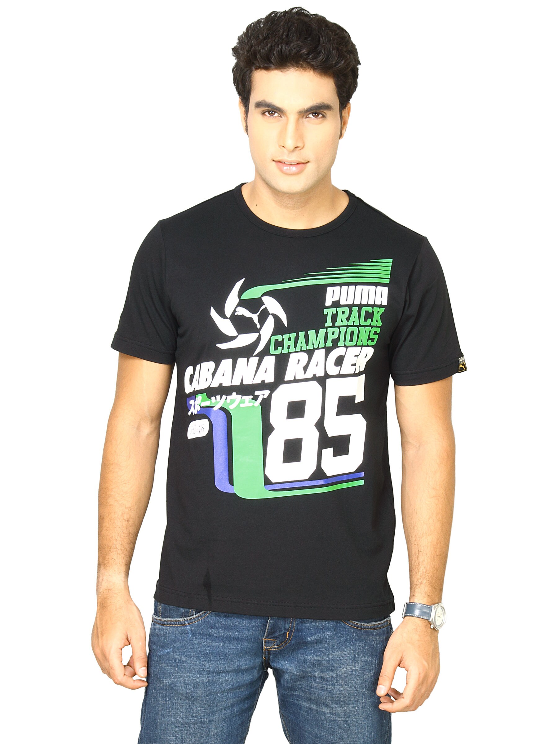 Puma Men Heroes Graphic Black Tshirts