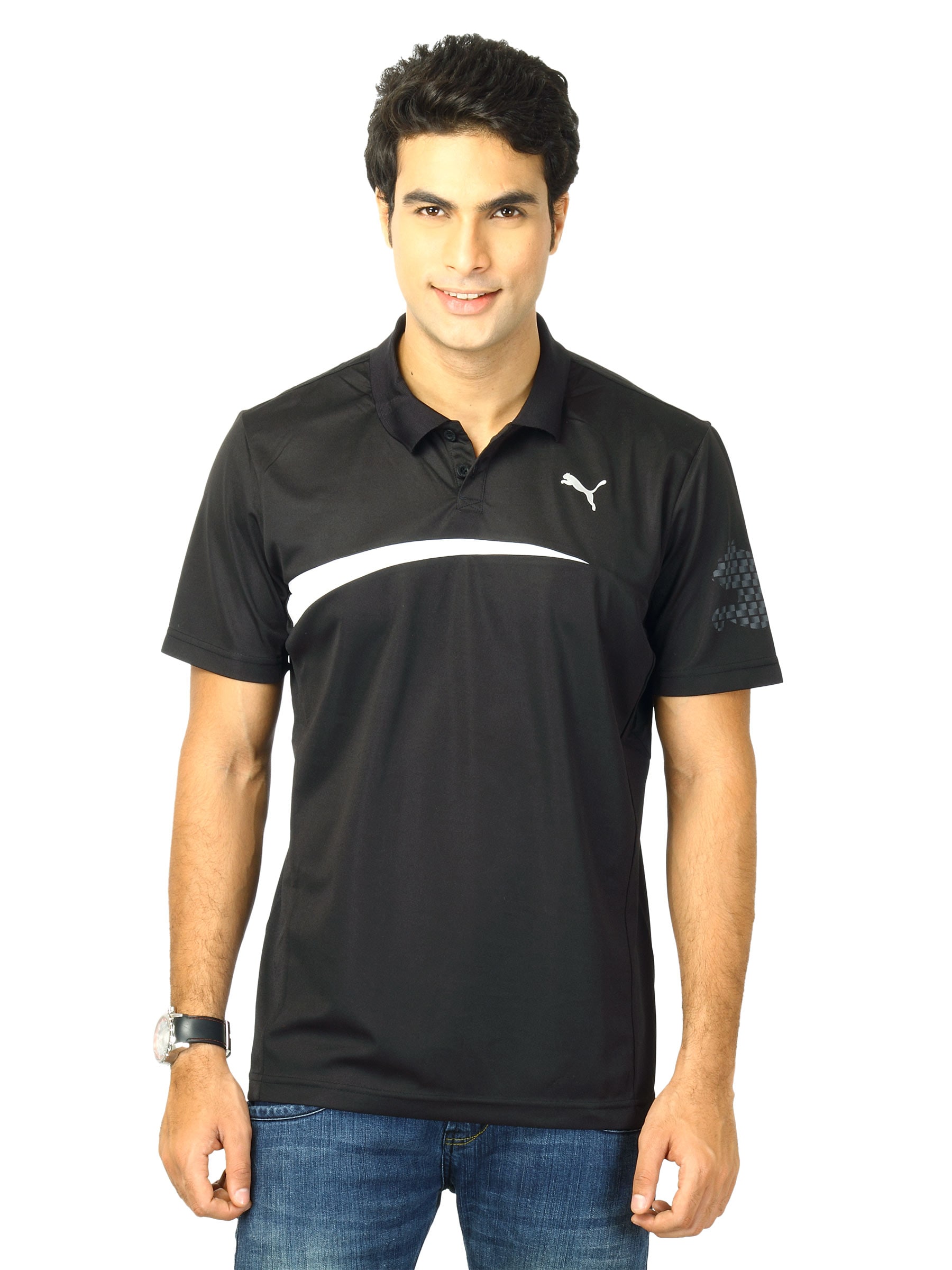 Puma Men Black Polo Tshirts