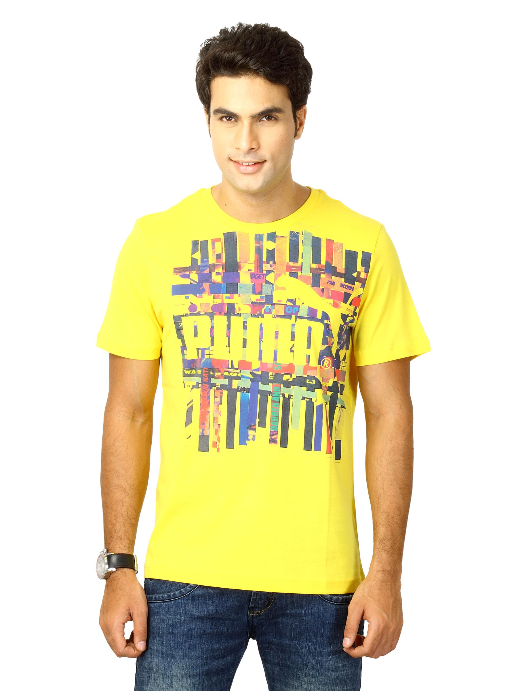 Puma Men spine tee Yellow Tshirts