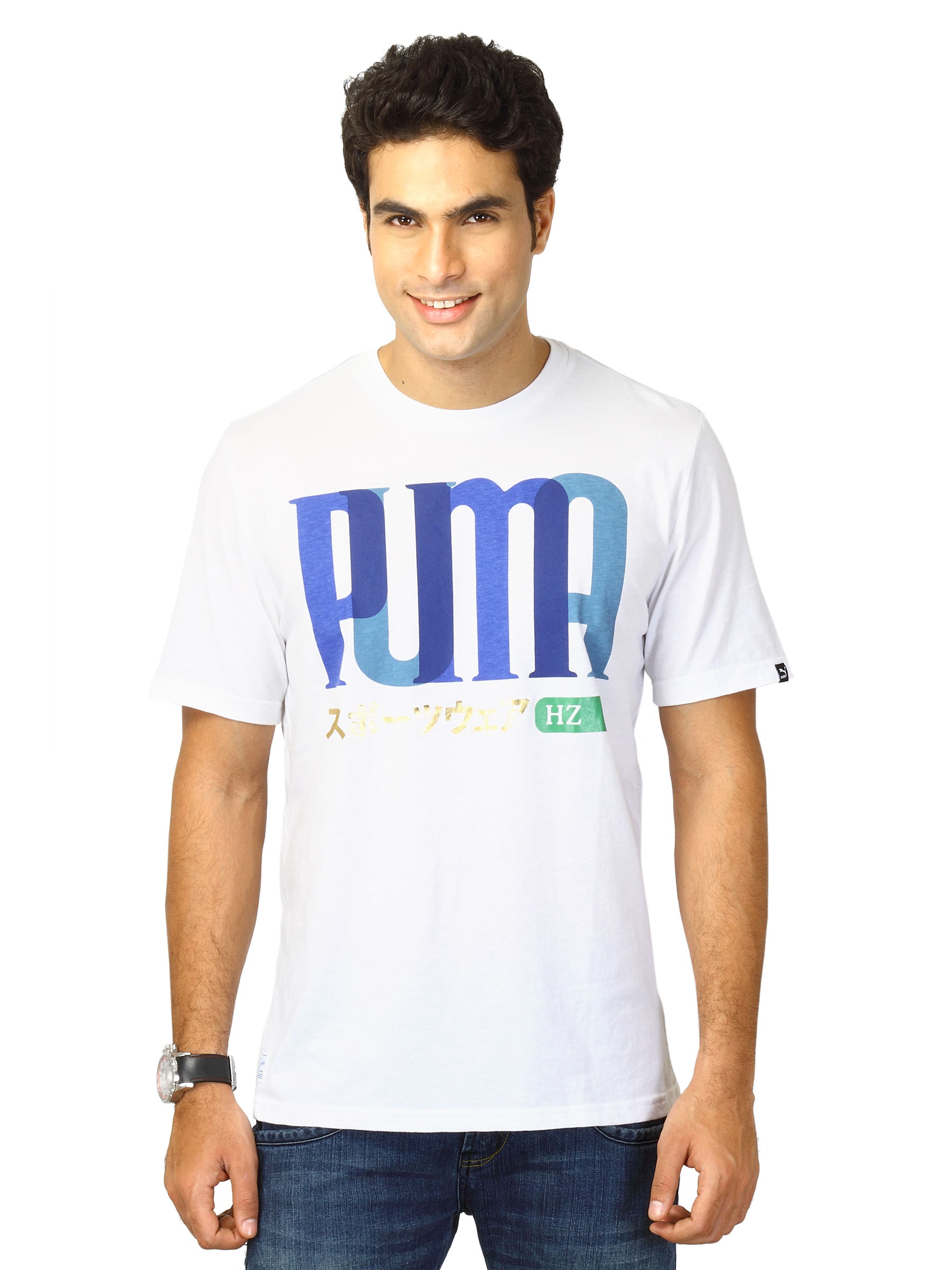 Puma Men lifestyle graphitti White Tshirts