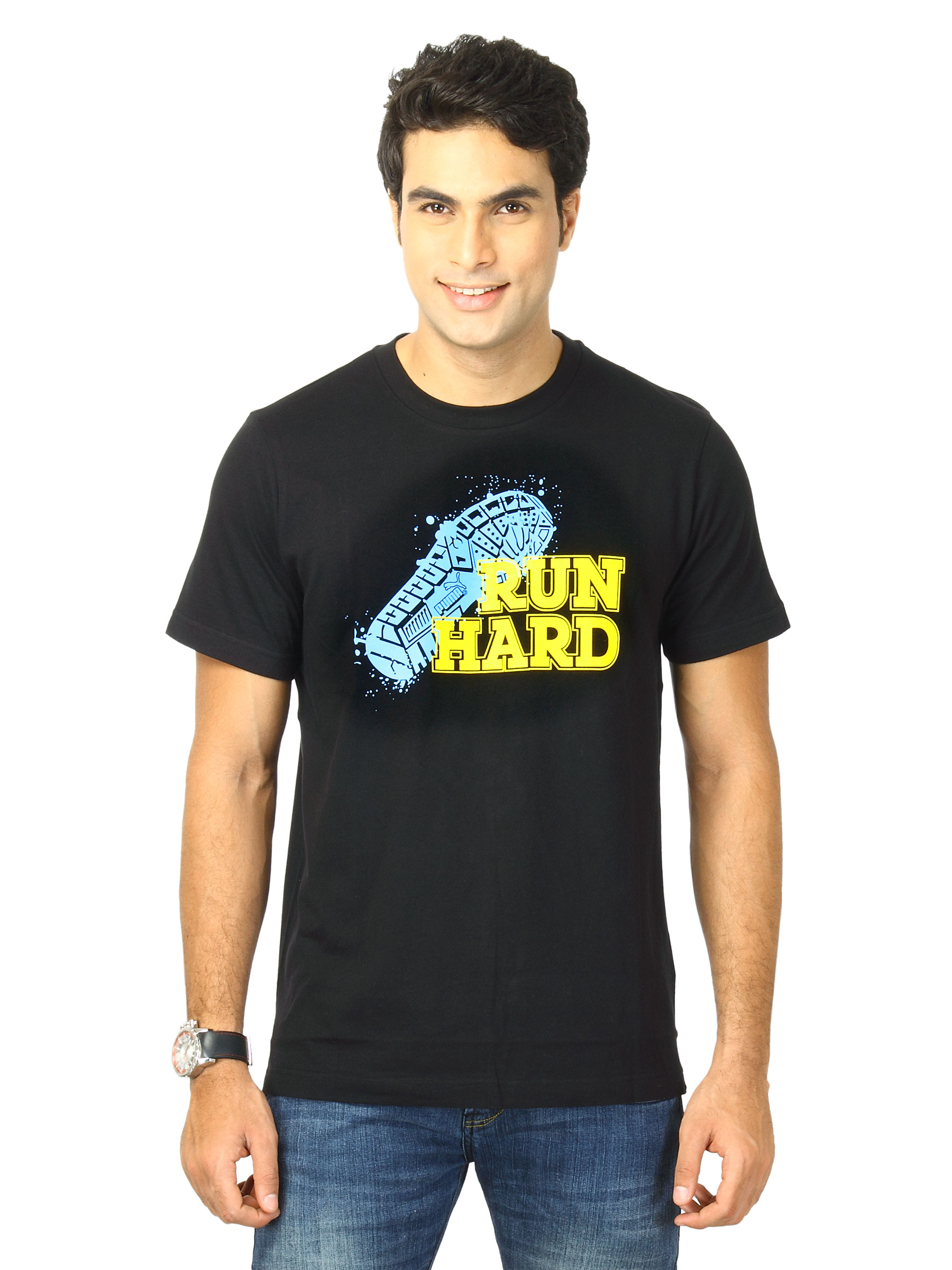 Puma Men Puma runhard tee Black Tshirts