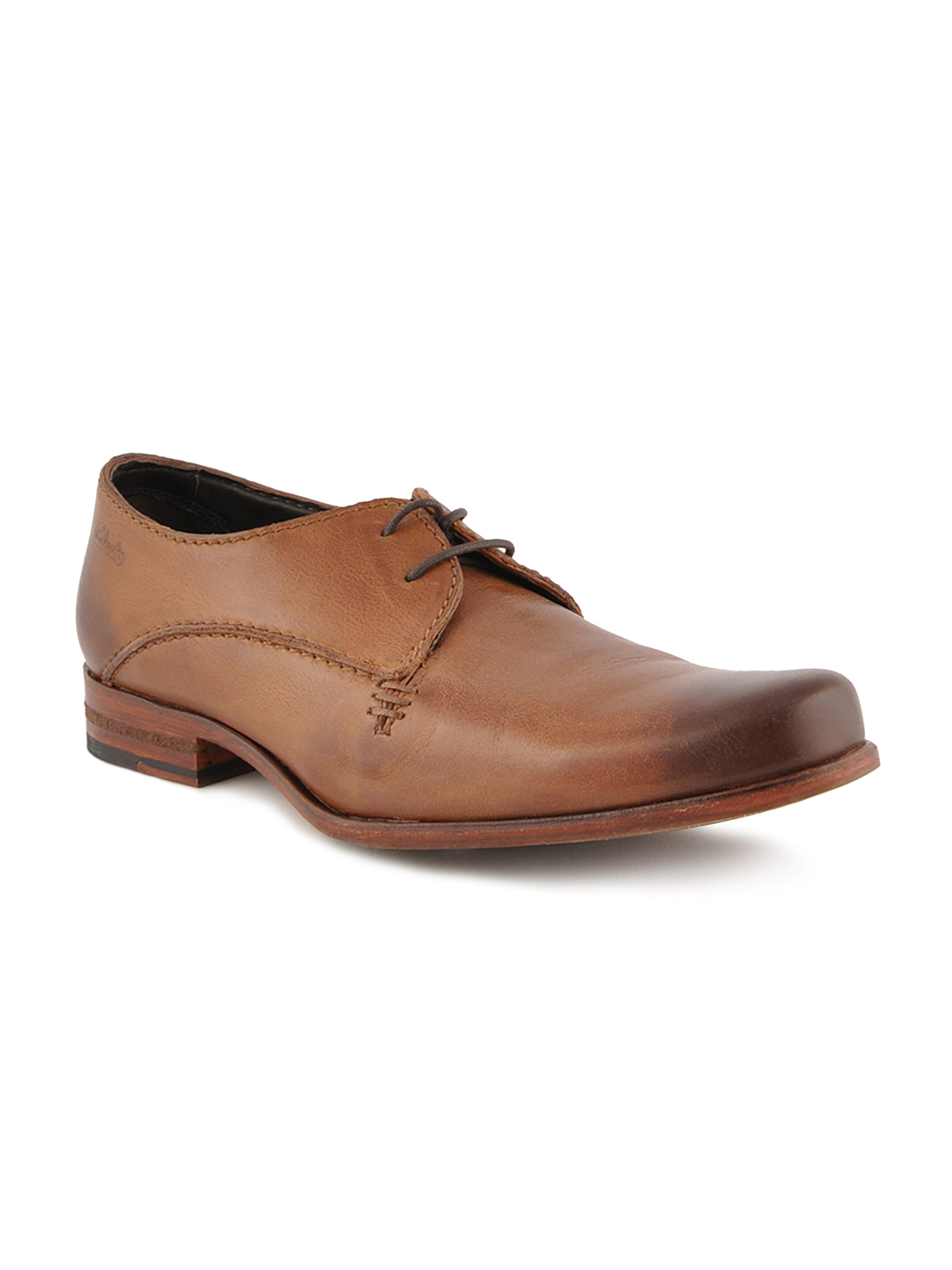 Clarks Men Goto Eat Tobacco Leather Brown Formal Shoes