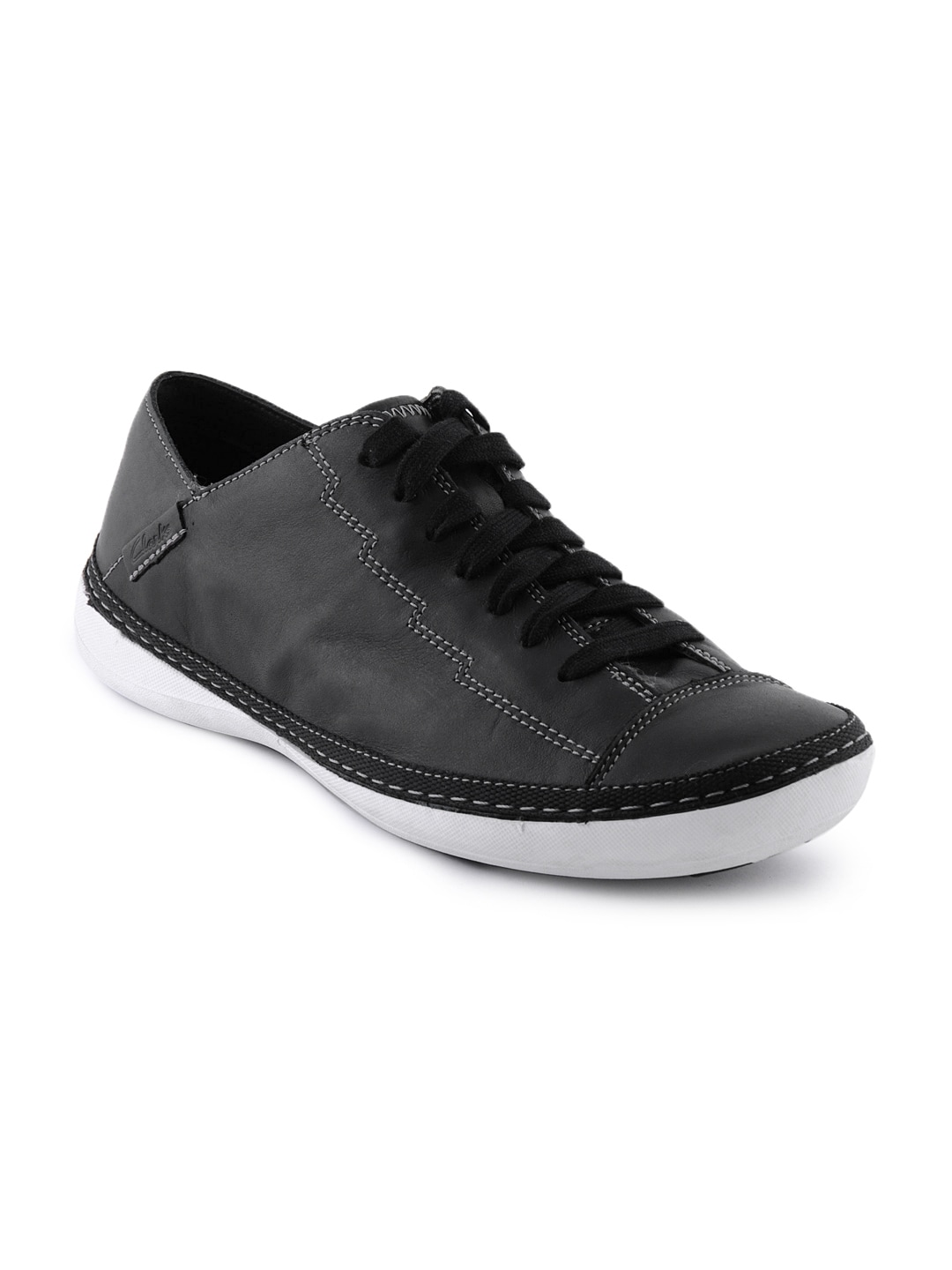 Clarks Men Rocco Fuse Black Leather Black Casual Shoes