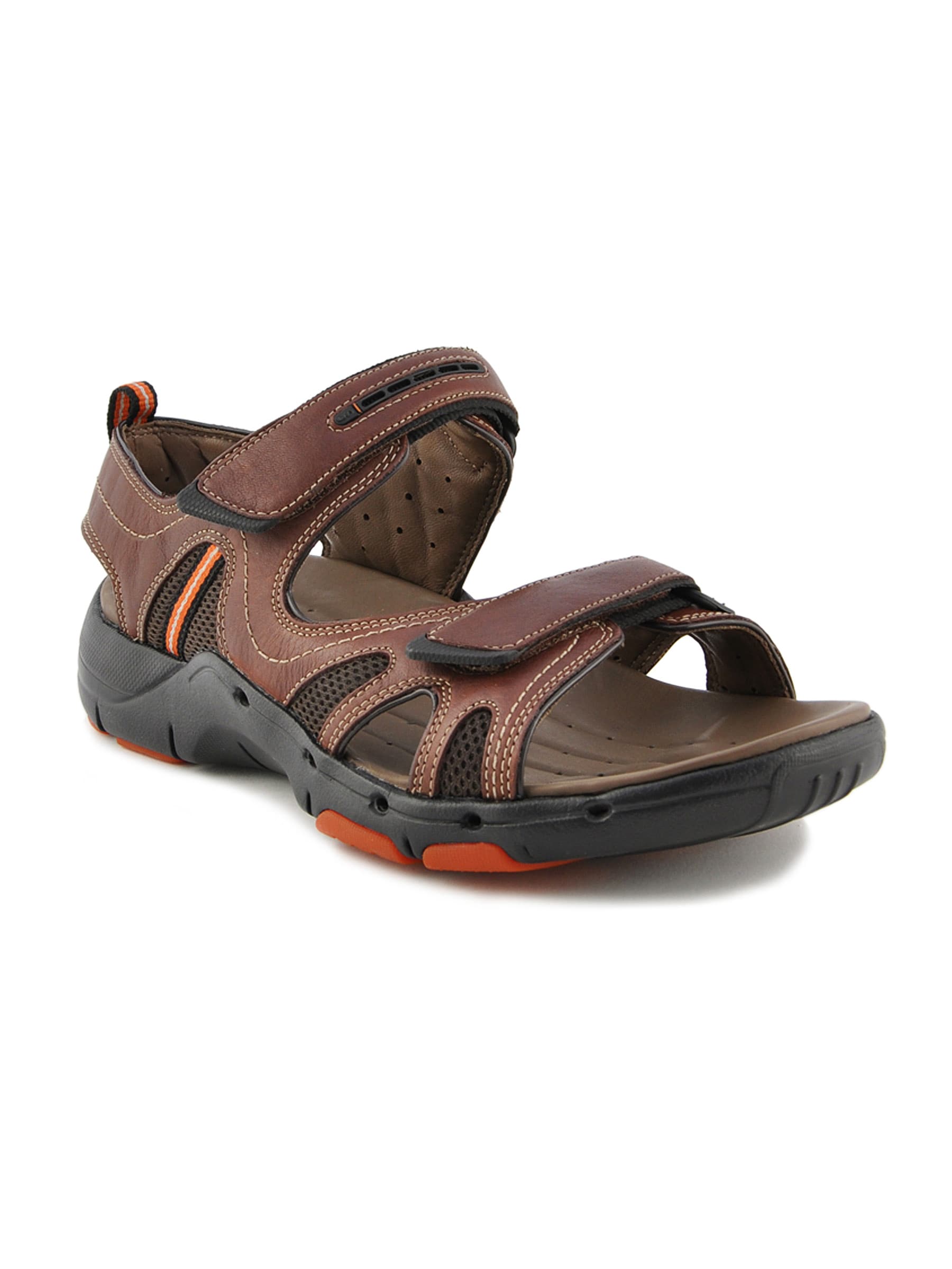 Clarks Men Unstructured Leather Brown Sandals