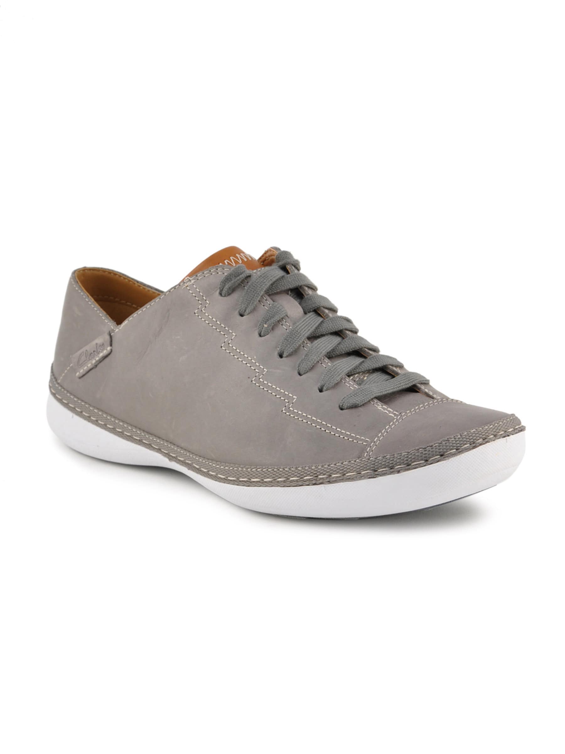 Clarks Men Rocco Fuse Leather Grey Casual Shoes