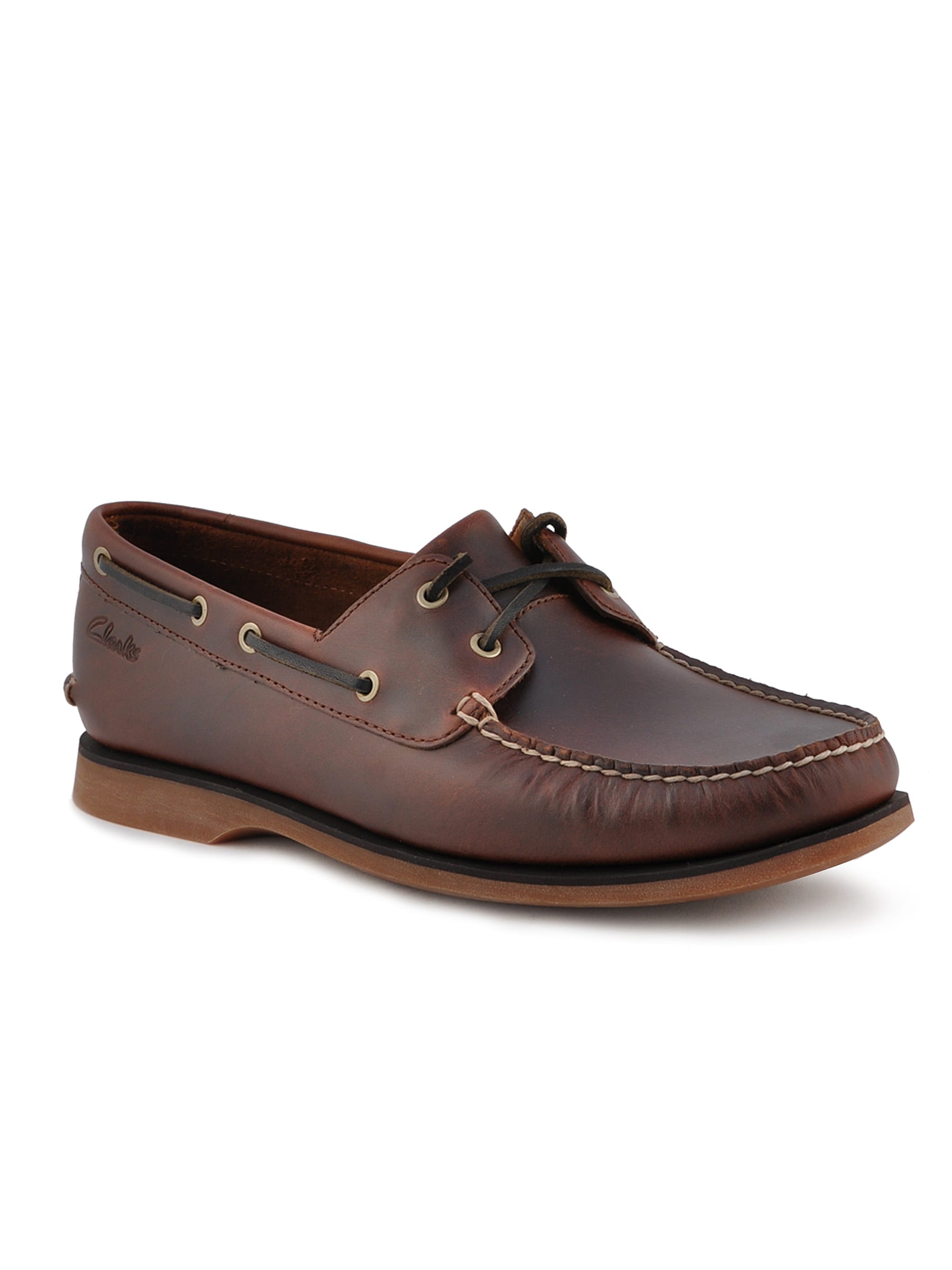 Clarks Men Brown Leather Boat Shoes