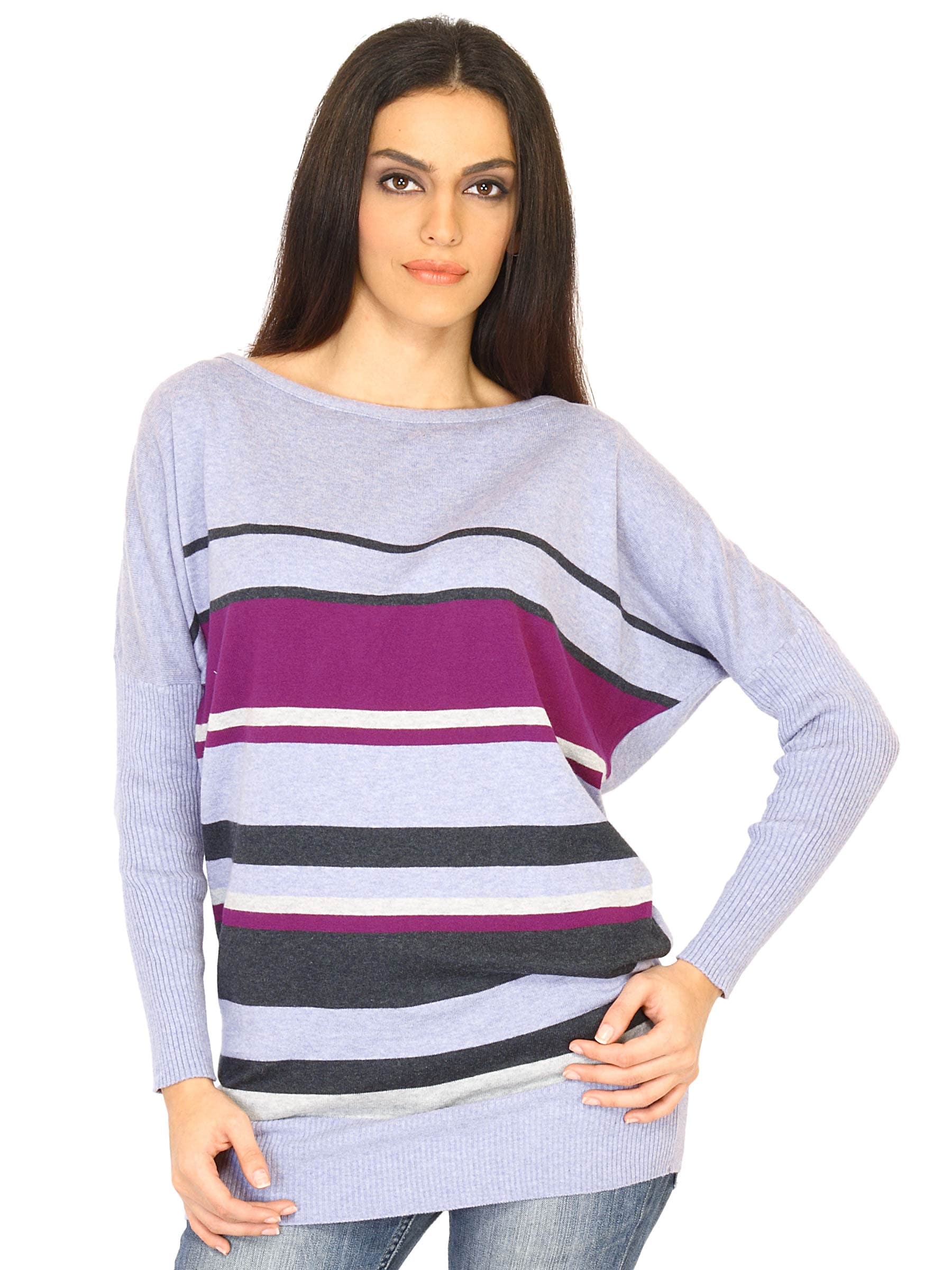 United Colors of Benetton Women Striped Magenta Top