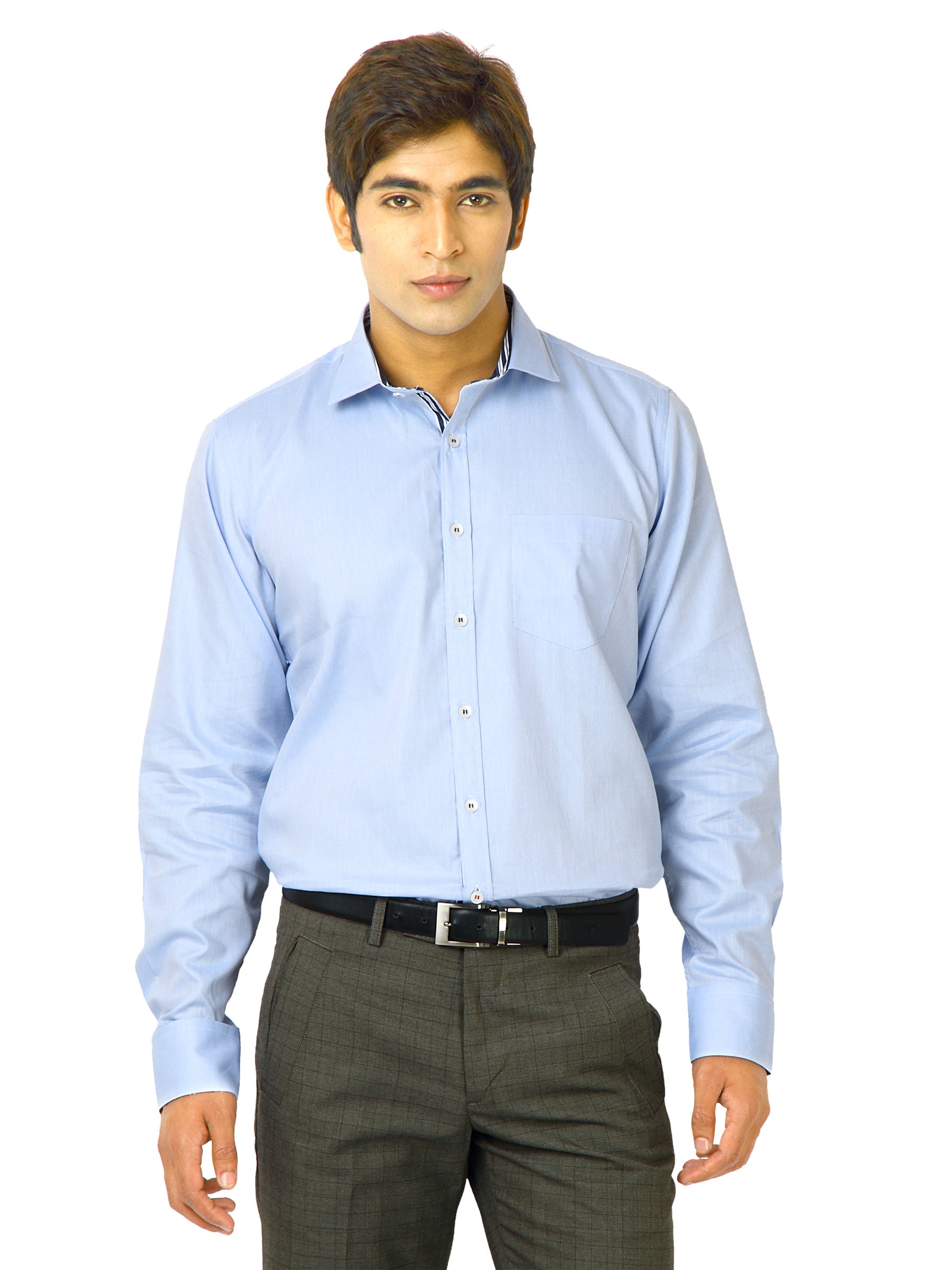 United Colors of Benetton Men Solid Blue Shirts