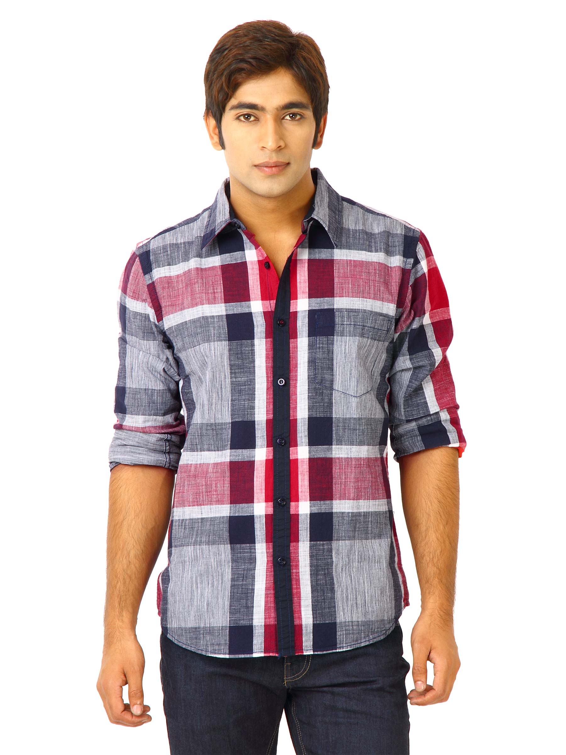 United Colors of Benetton Men Checks Red Shirts