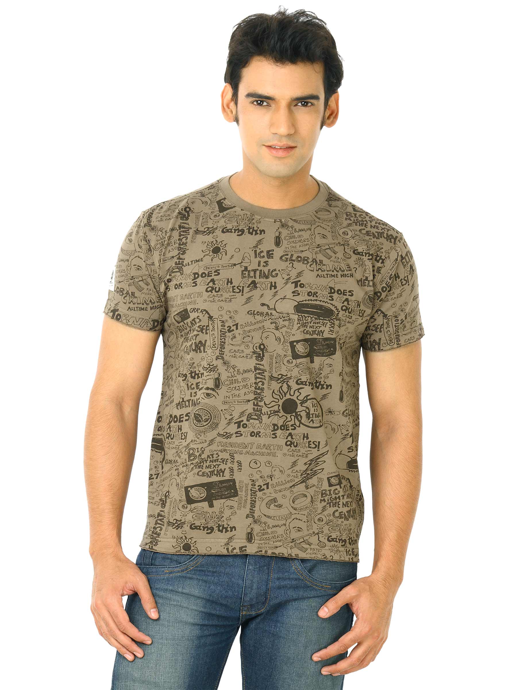 Flying Machine Men Walnut Brown Tshirts