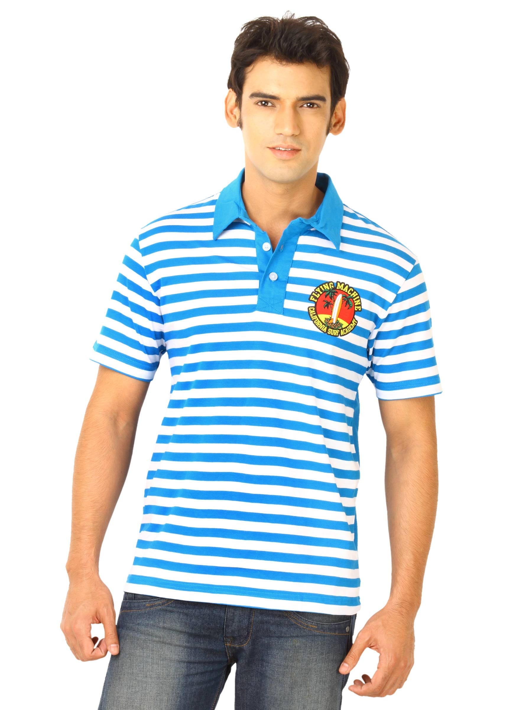 Flying Machine Men Blue Polo Tshirts