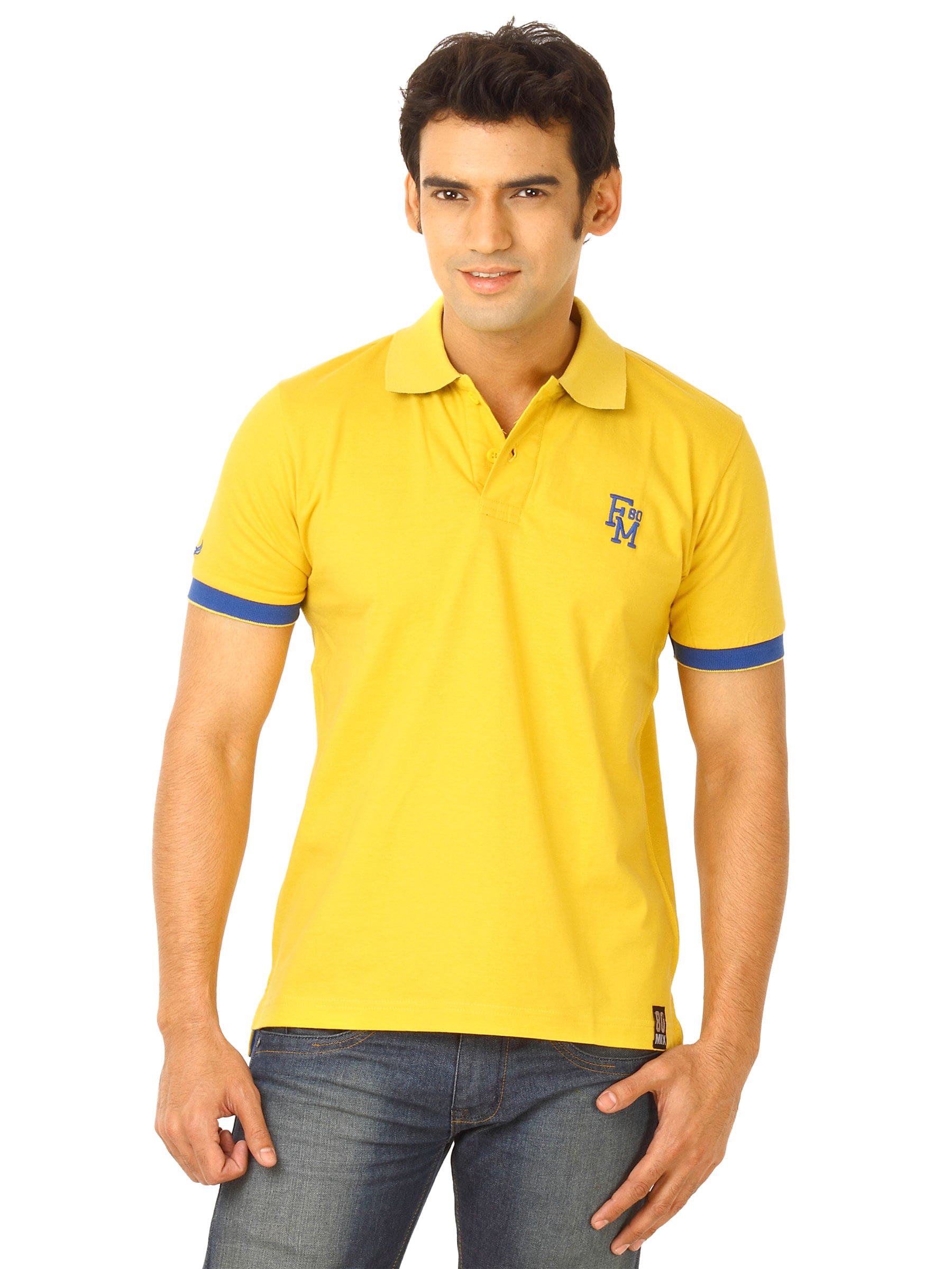 Flying Machine Men Yellow Polo Tshirts