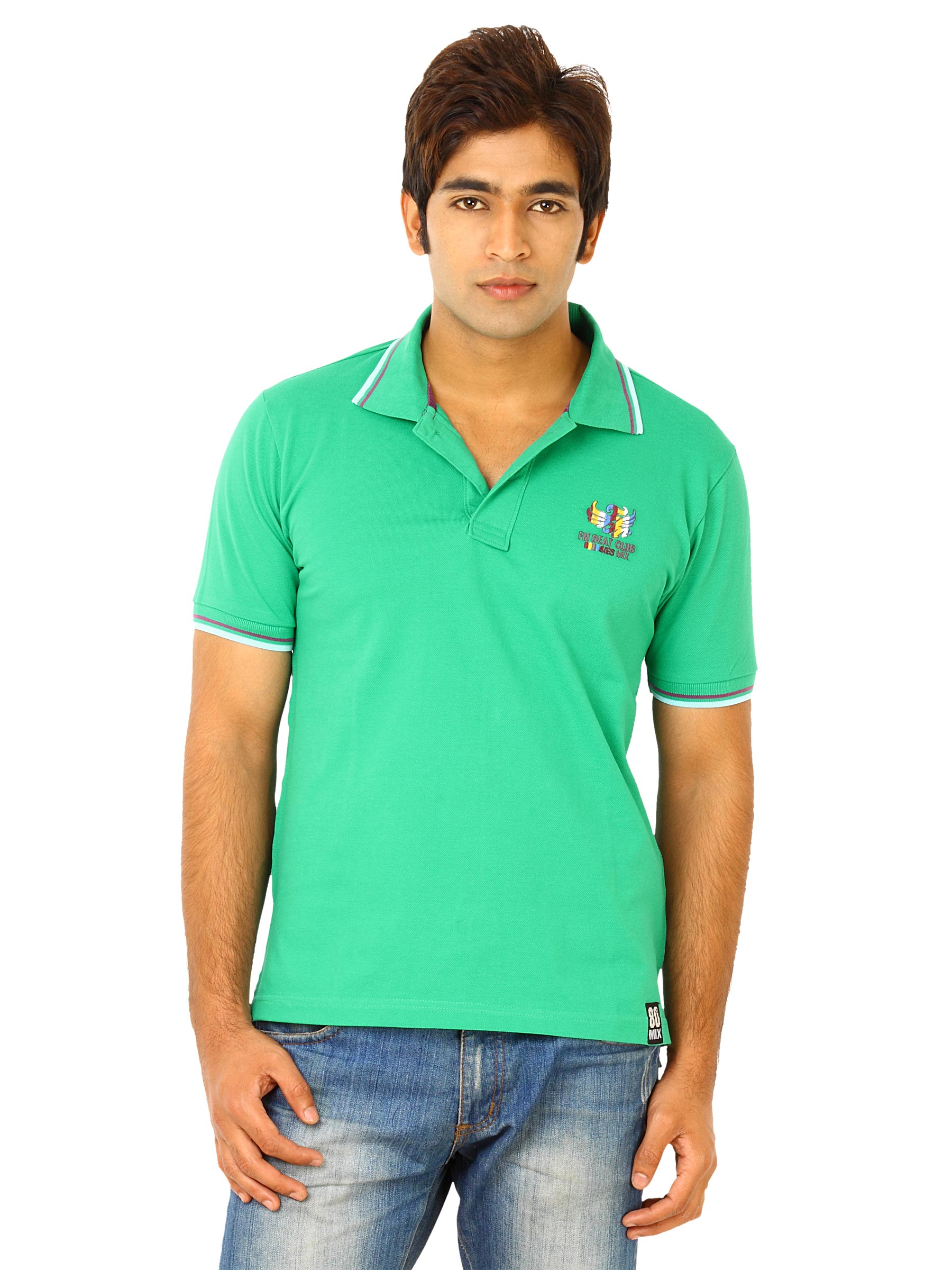 Flying Machine Men Green Polo Tshirts