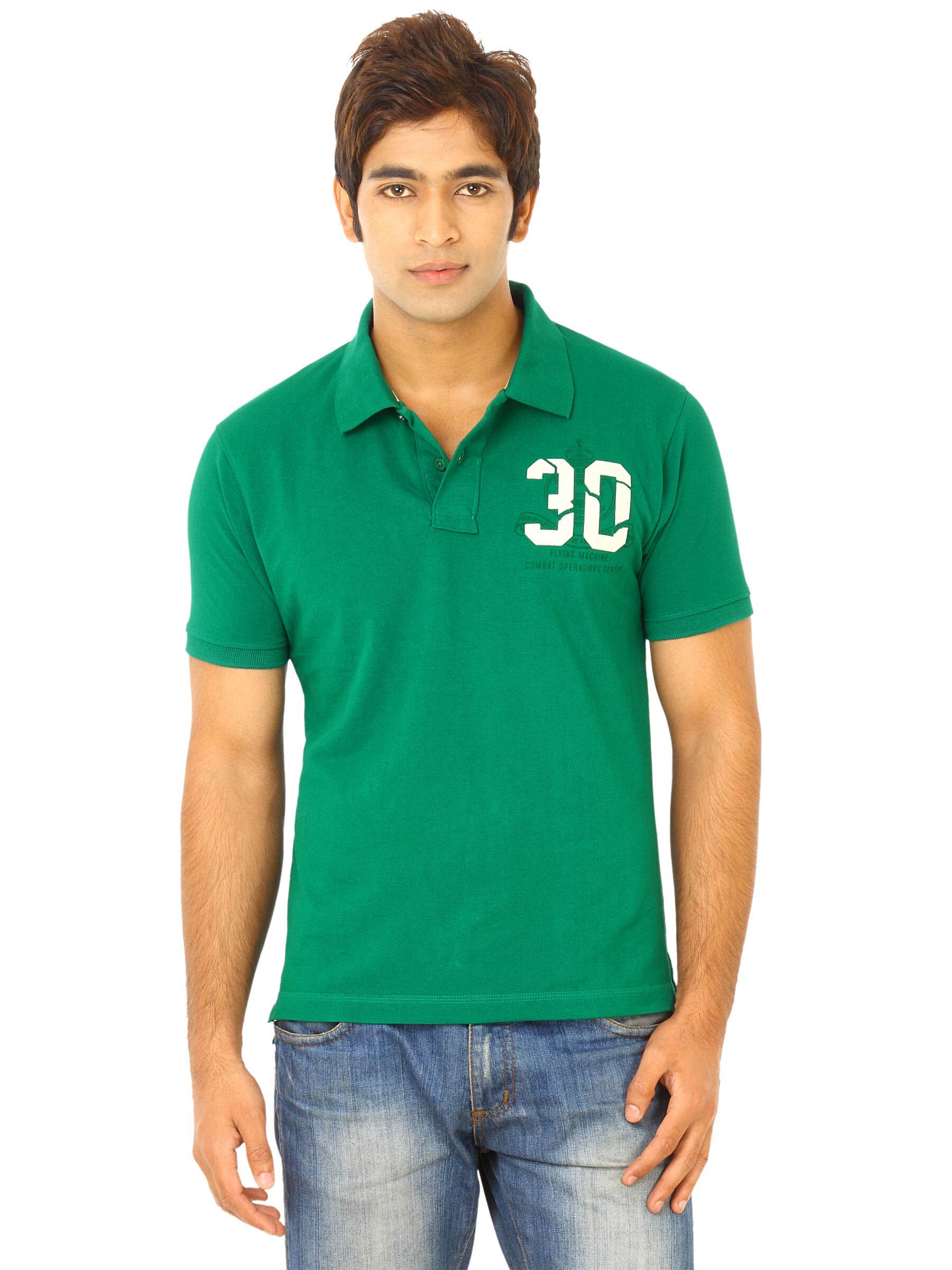 Flying Machine Green Polo Tshirts