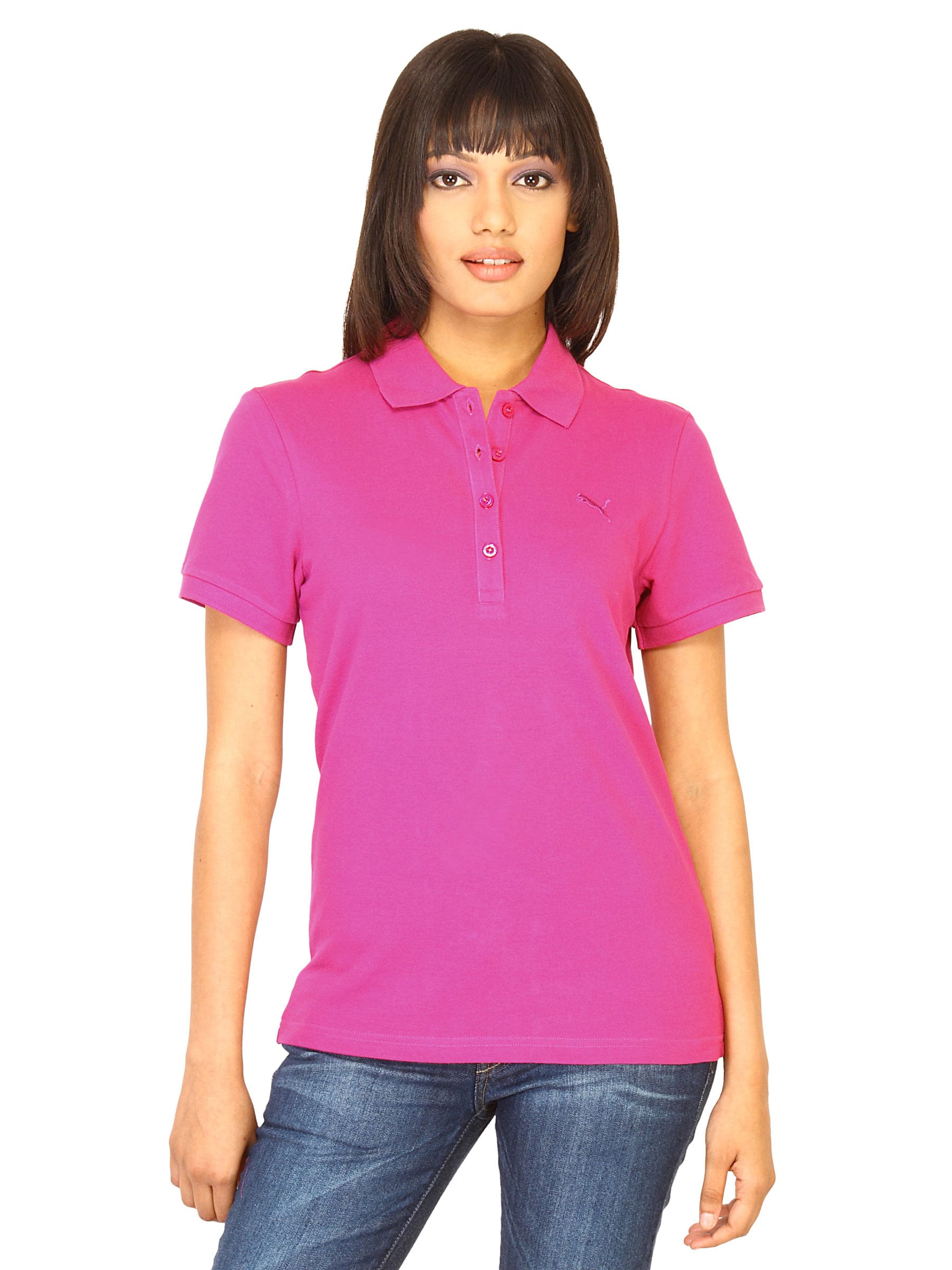 Puma Women Ess Pink Polo Tshirts