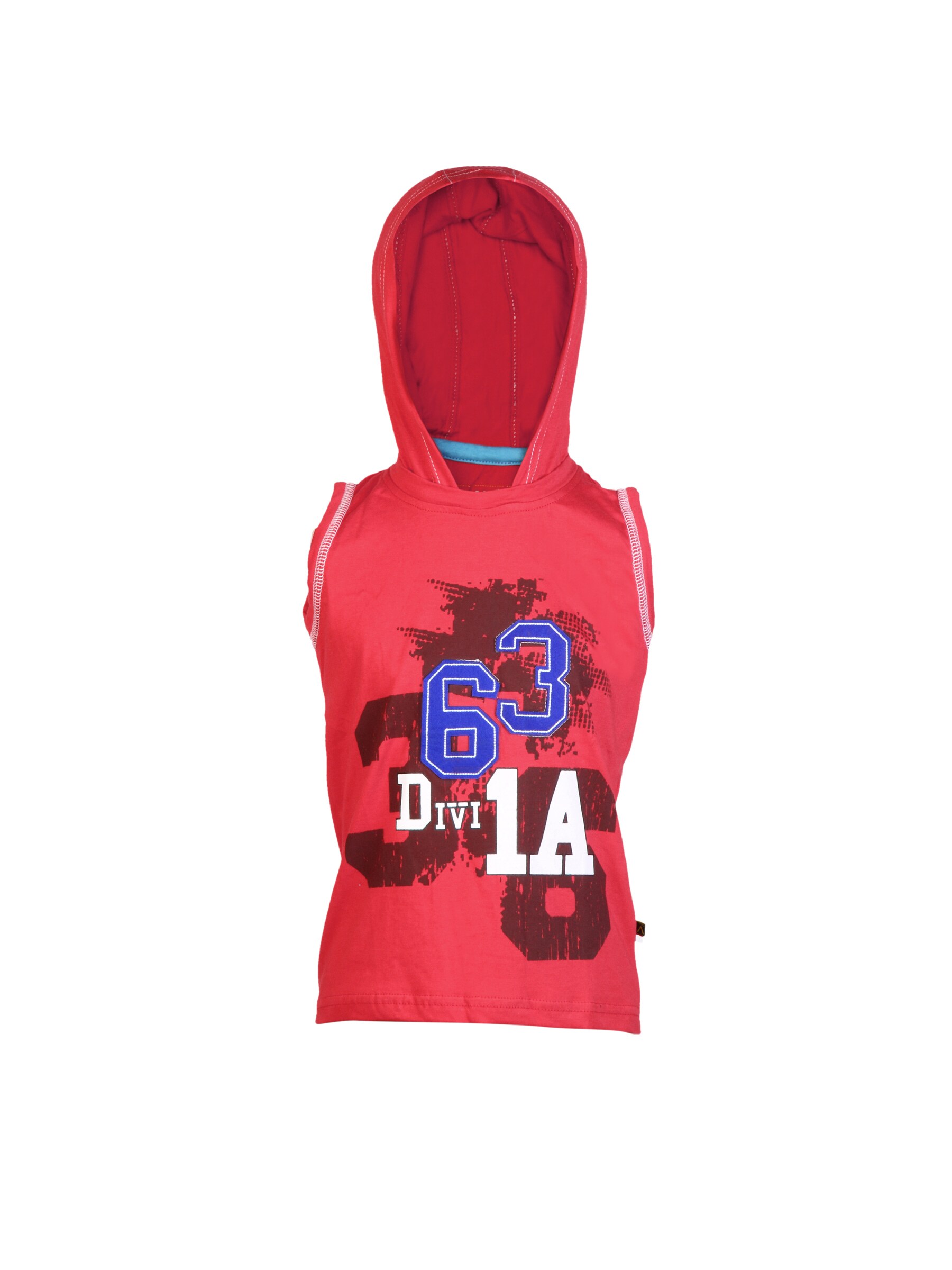 Doodle Boy D Print Red Tshirts