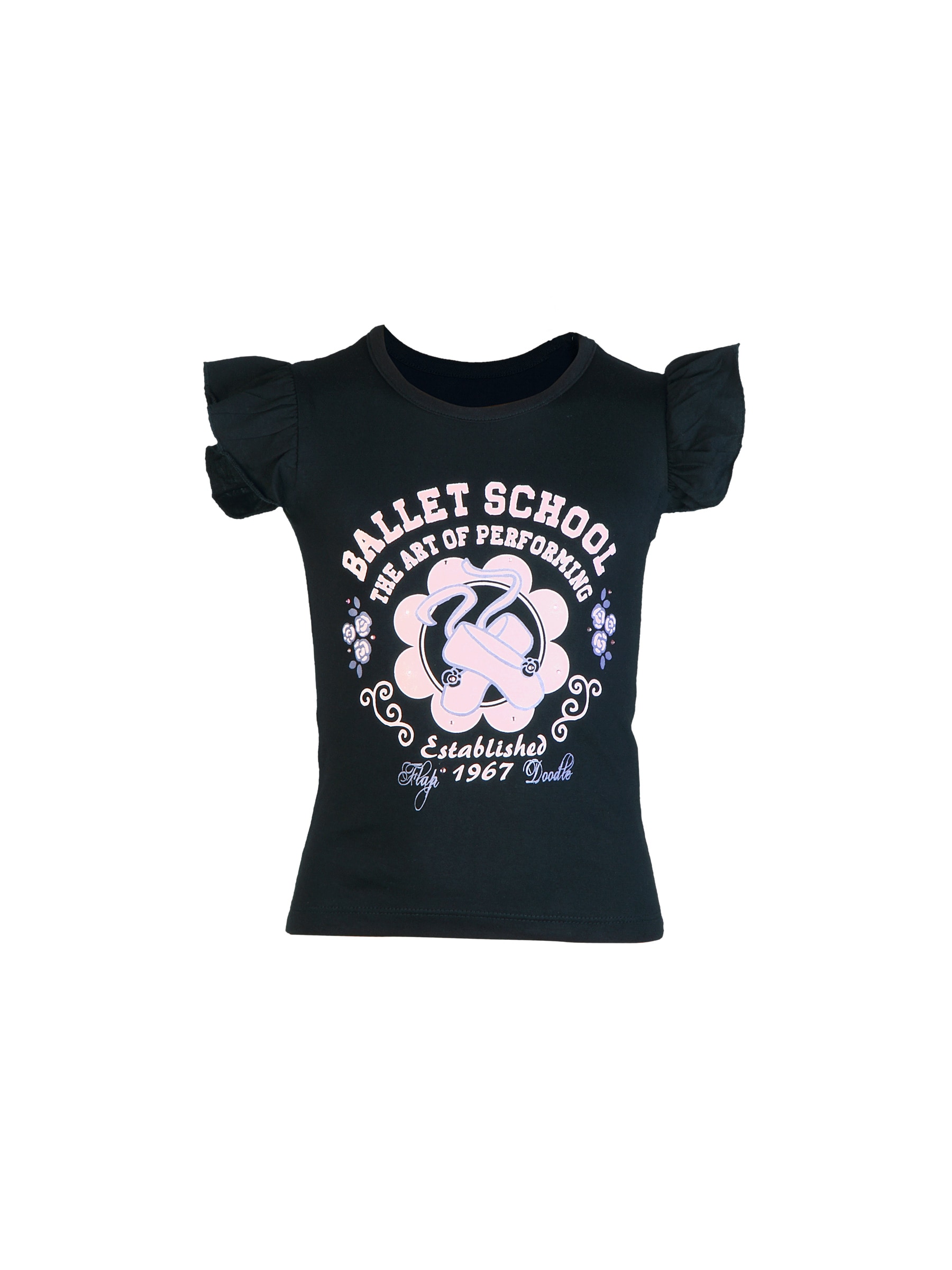 Doodle Girl Ballet School Black Tops