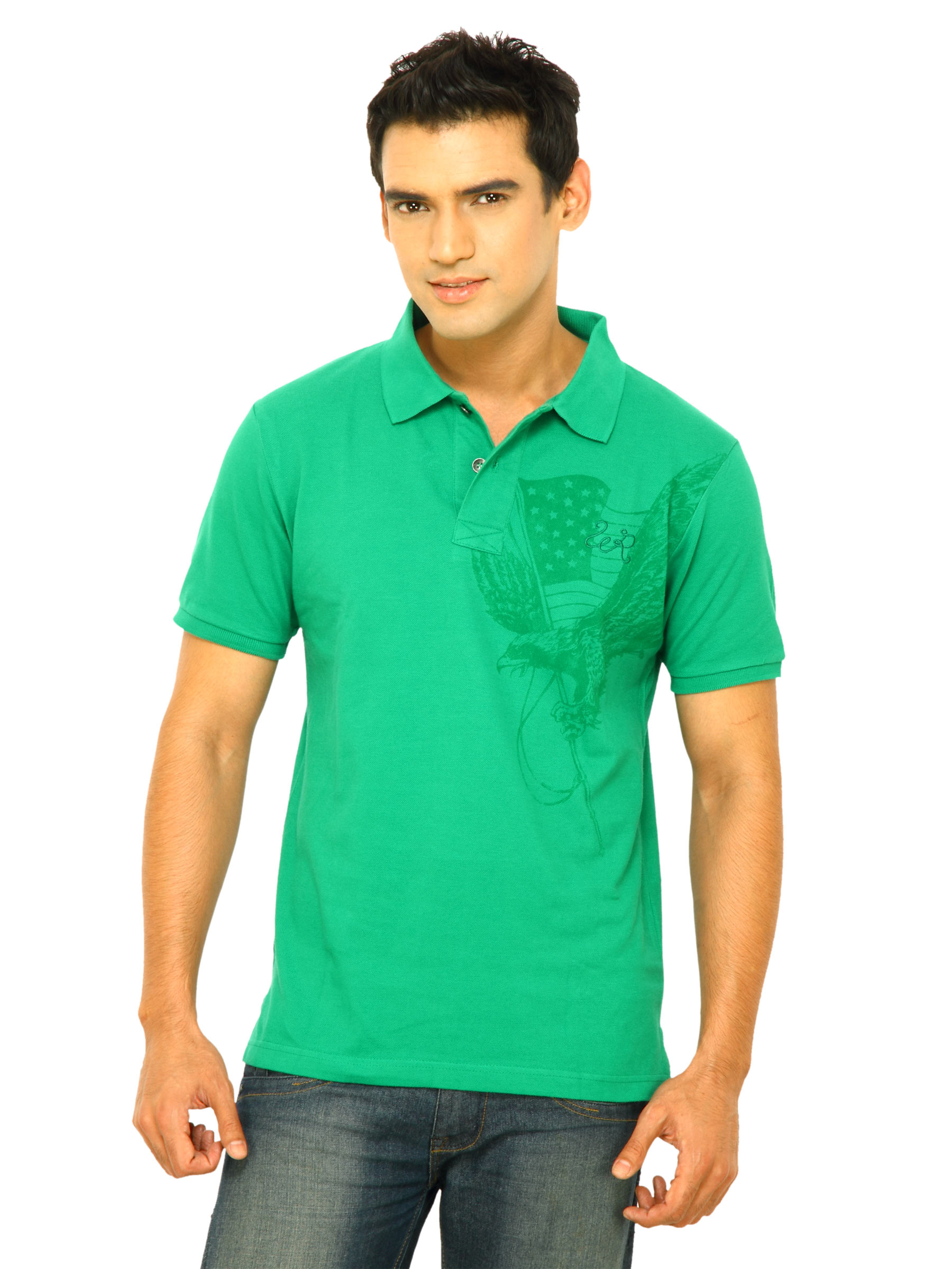 Wrangler Men Green Polo T-shirt