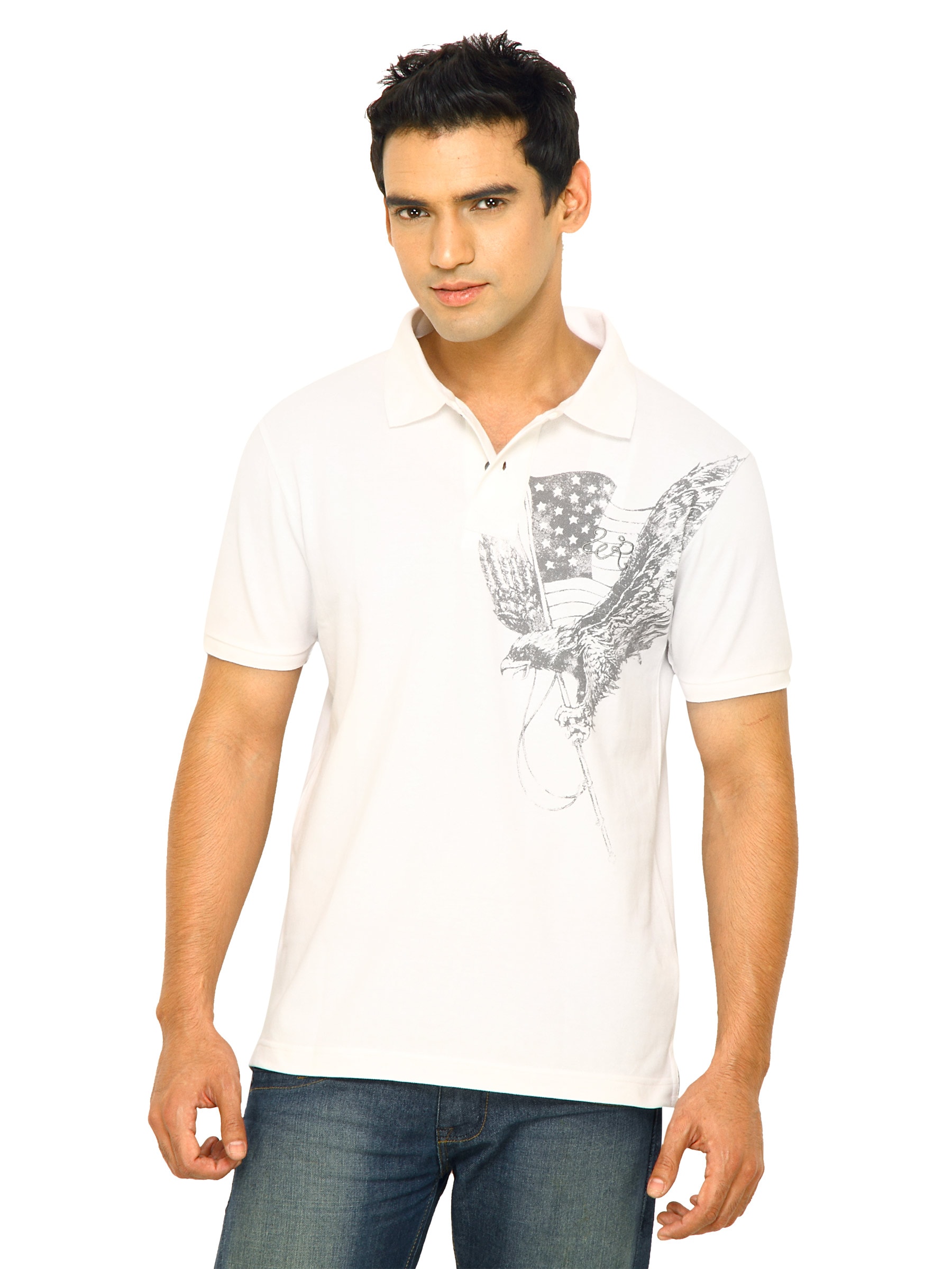 Wrangler Men White Polo Tshirts