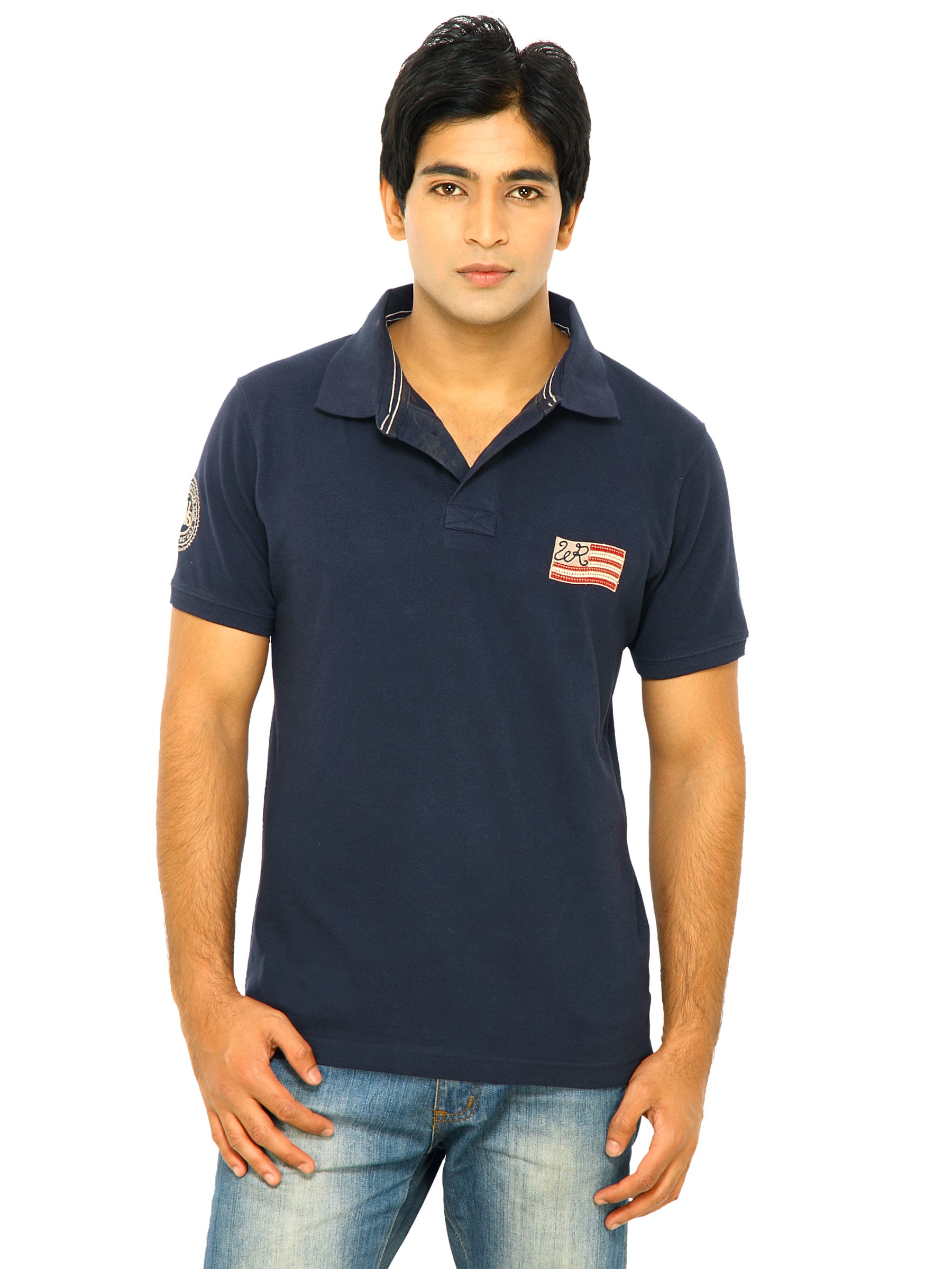 Wrangler Men Navy Blue Polo Tshirts