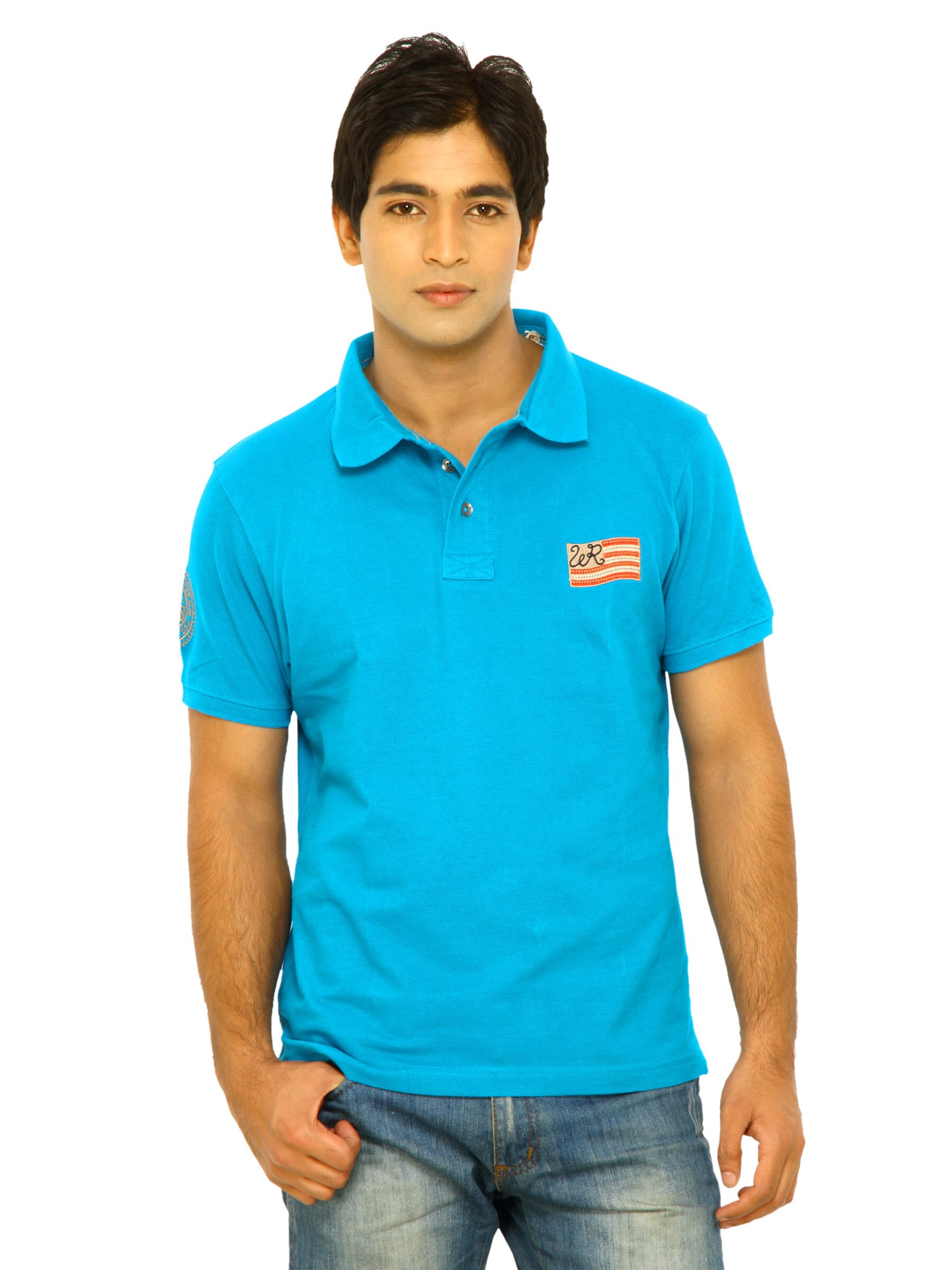 Wrangler Men Blue Polo Tshirts