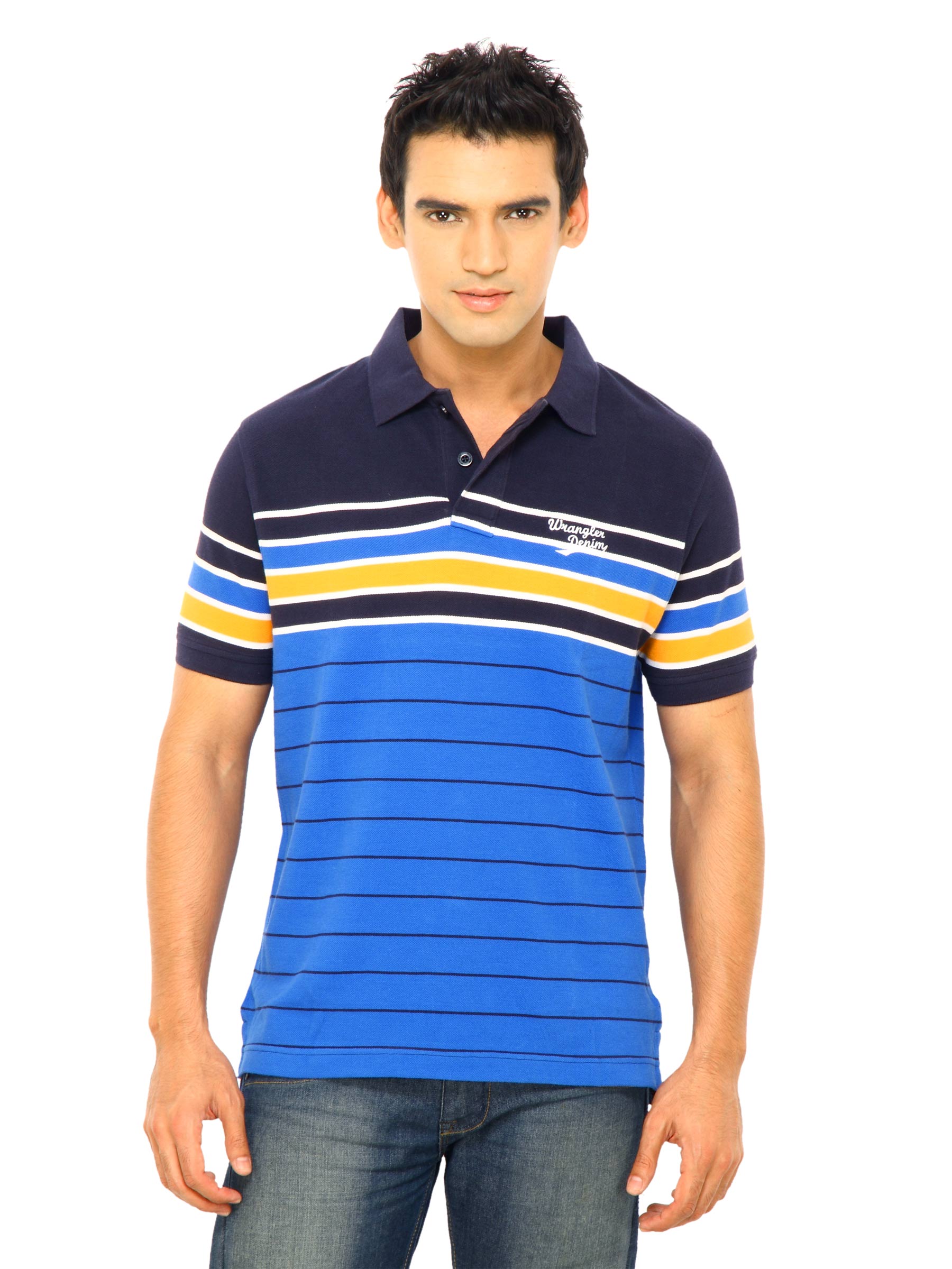 Wrangler Men Blue Polo Tshirts