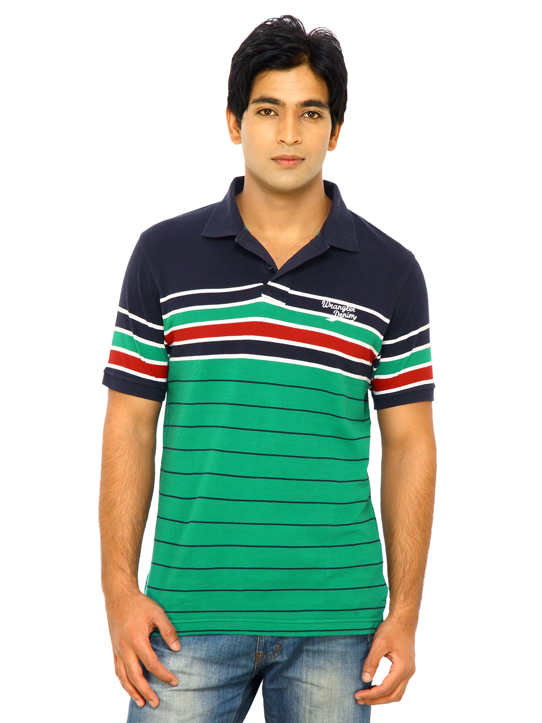 Wrangler Men Green Polo T-shirt