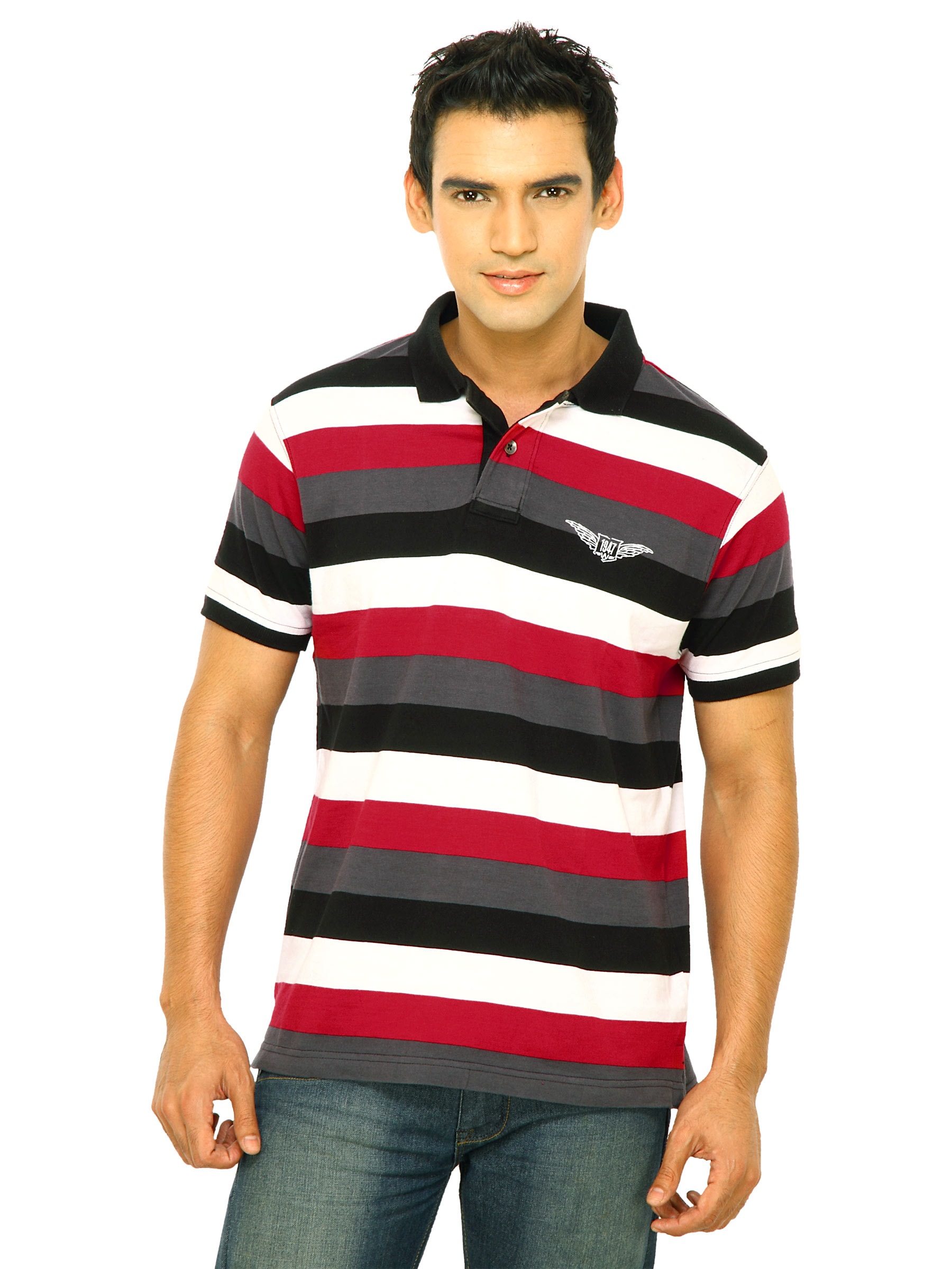 Wrangler Men Black Polo Tshirts