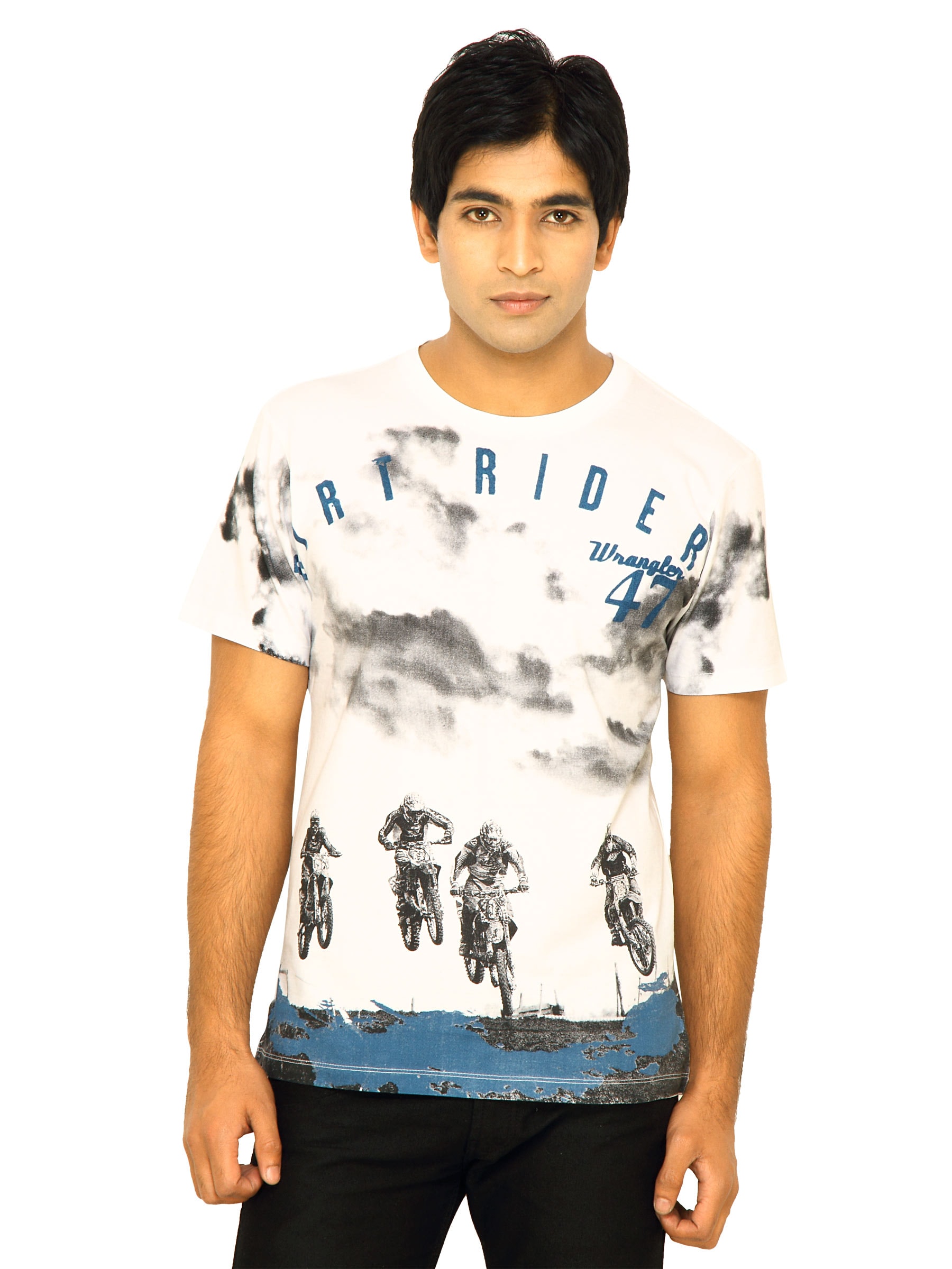 Wrangler Men Dirt Riders White T-Shirts