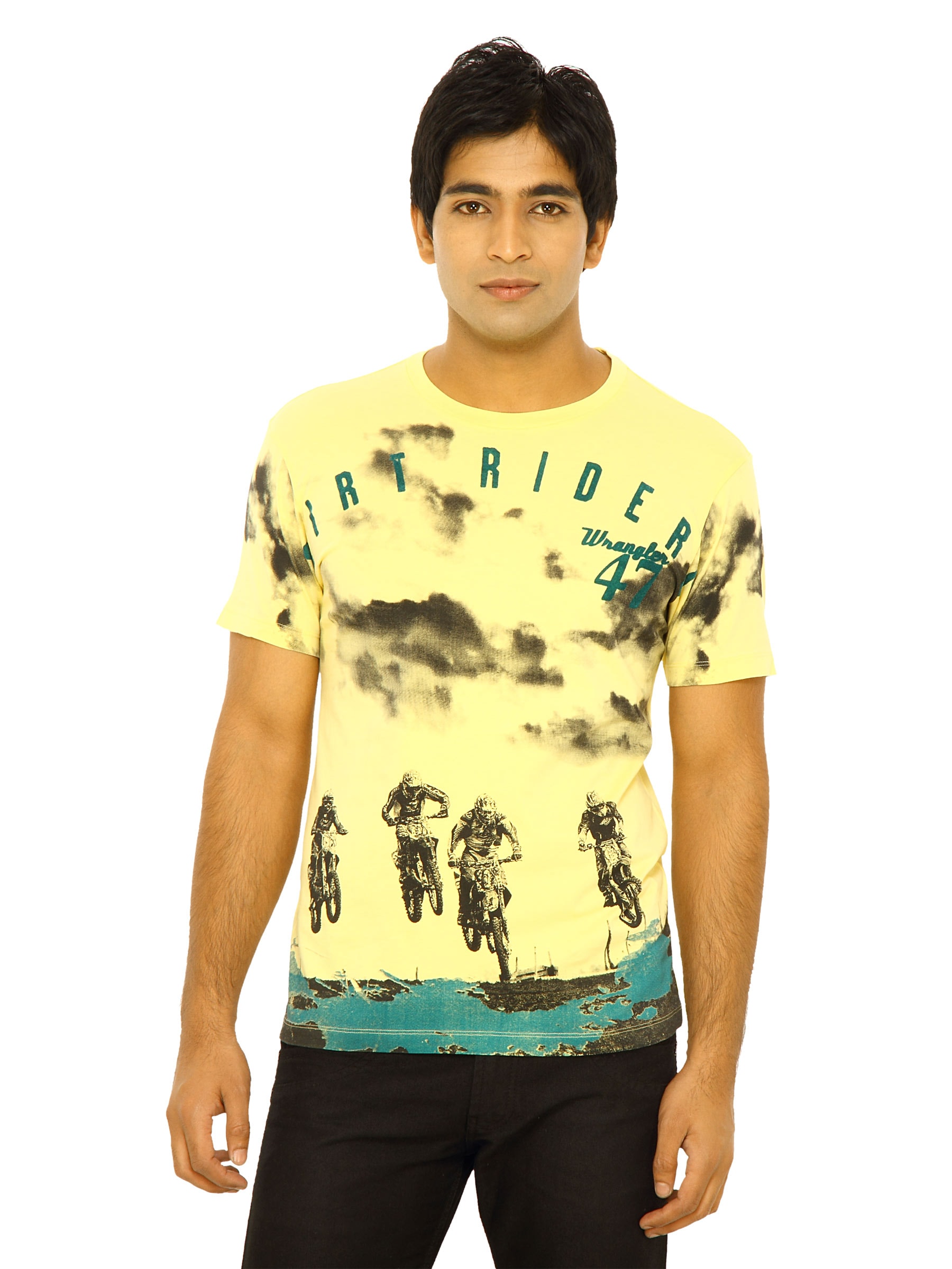 Wrangler Men Dirt Riders Yellow T-Shirts