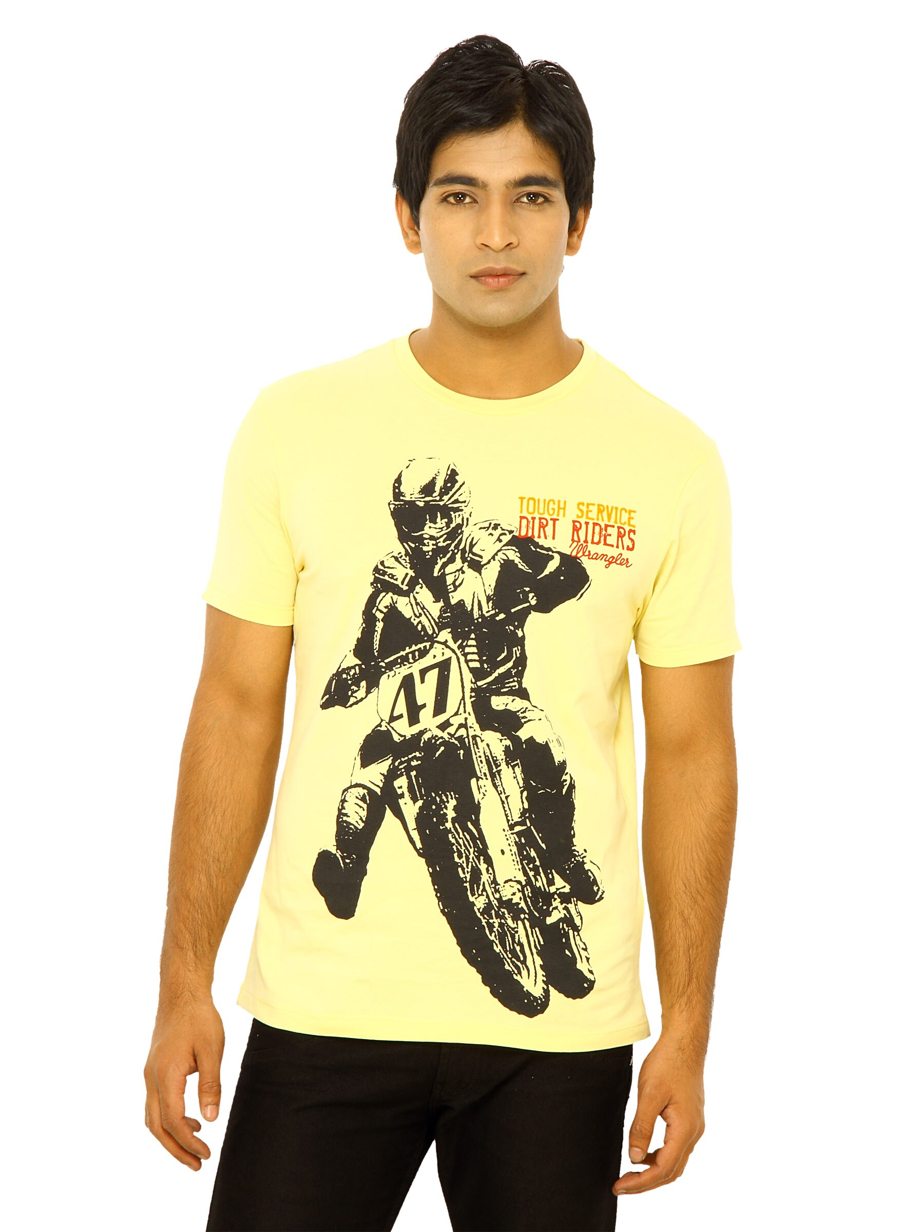 Wrangler Men Motor Rider Yellow T-Shirts