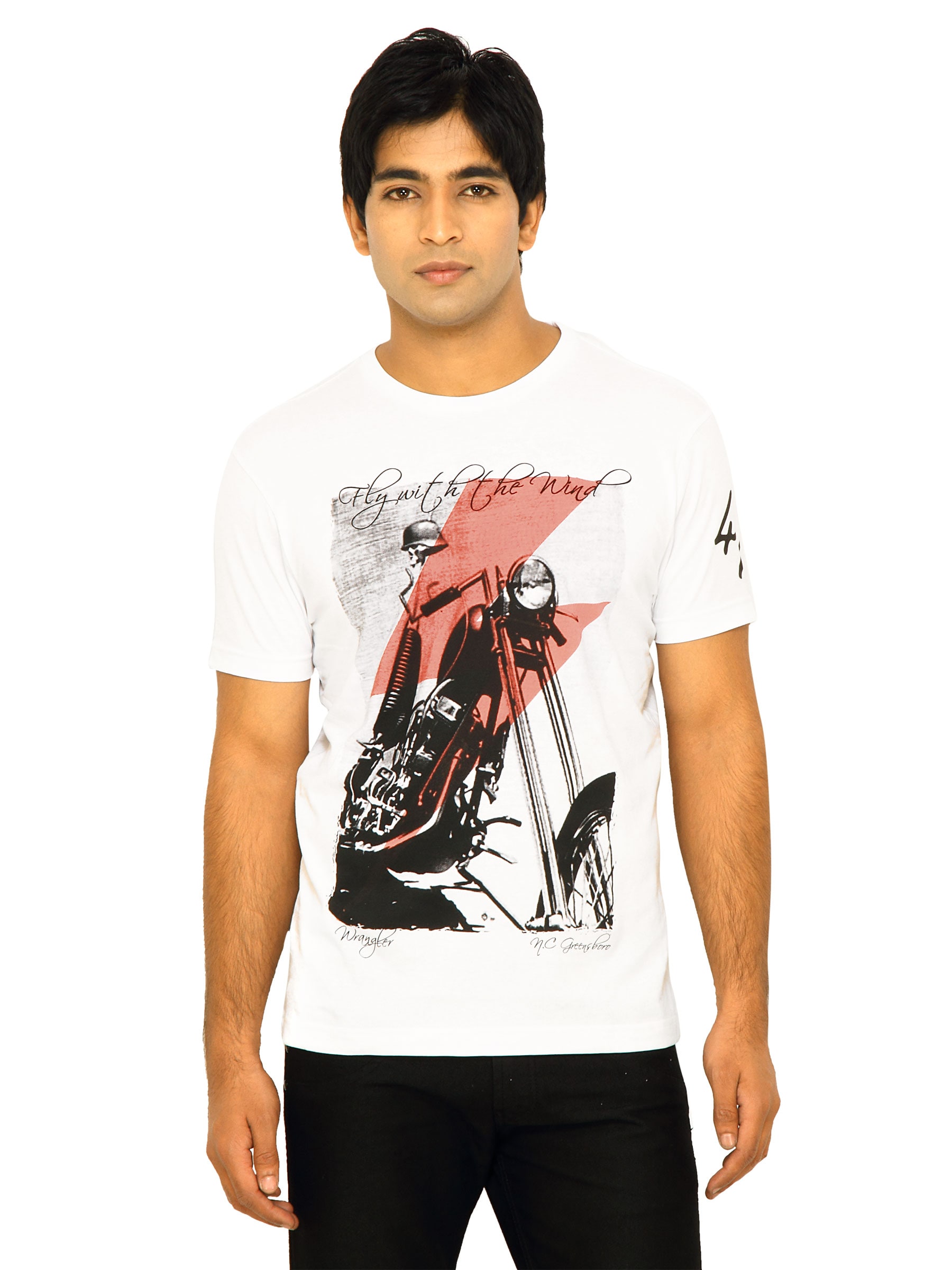 Wrangler Men Fly The Wind White T-Shirts