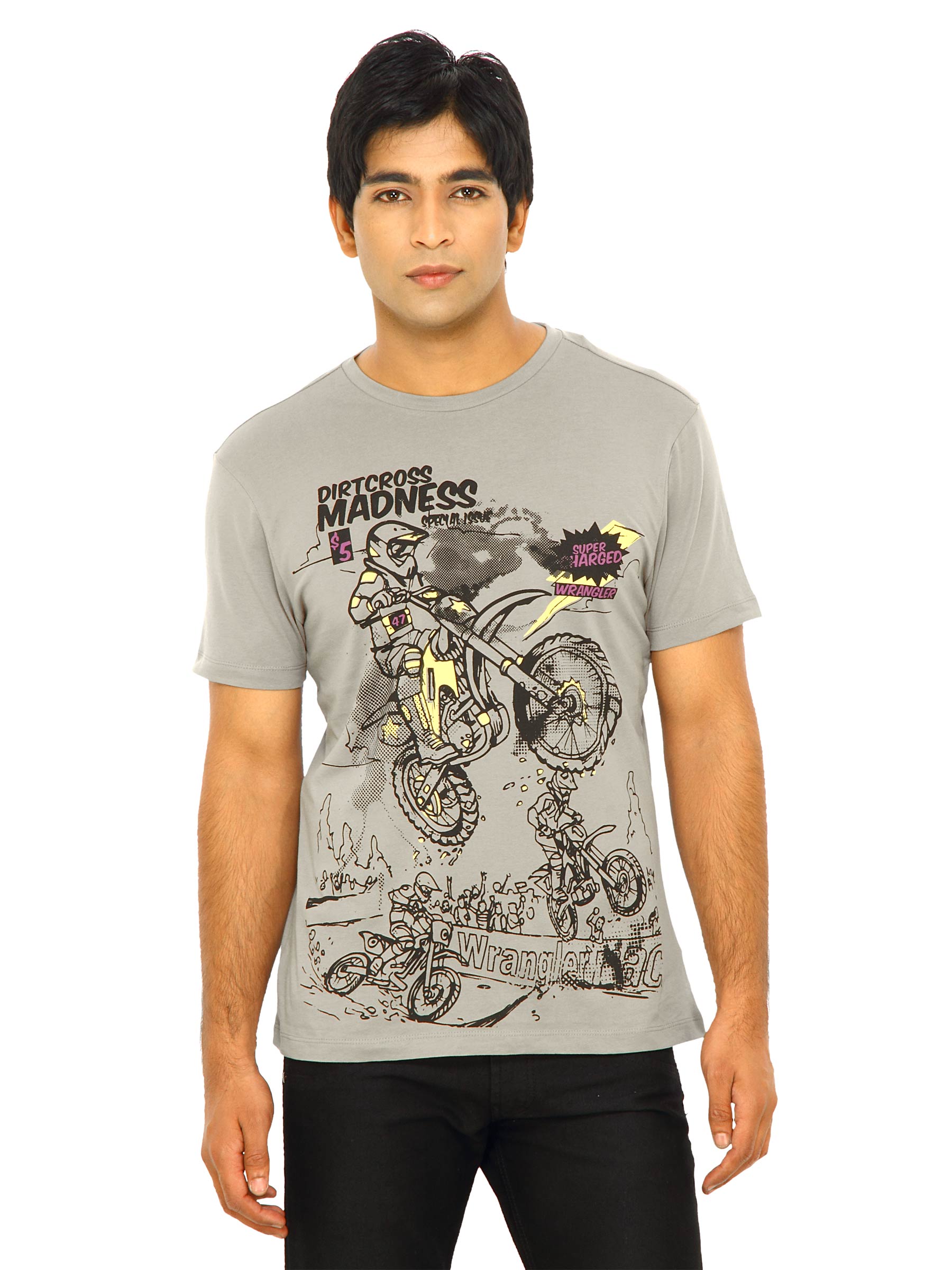 Wrangler Men Dirtcross Grey T-Shirts