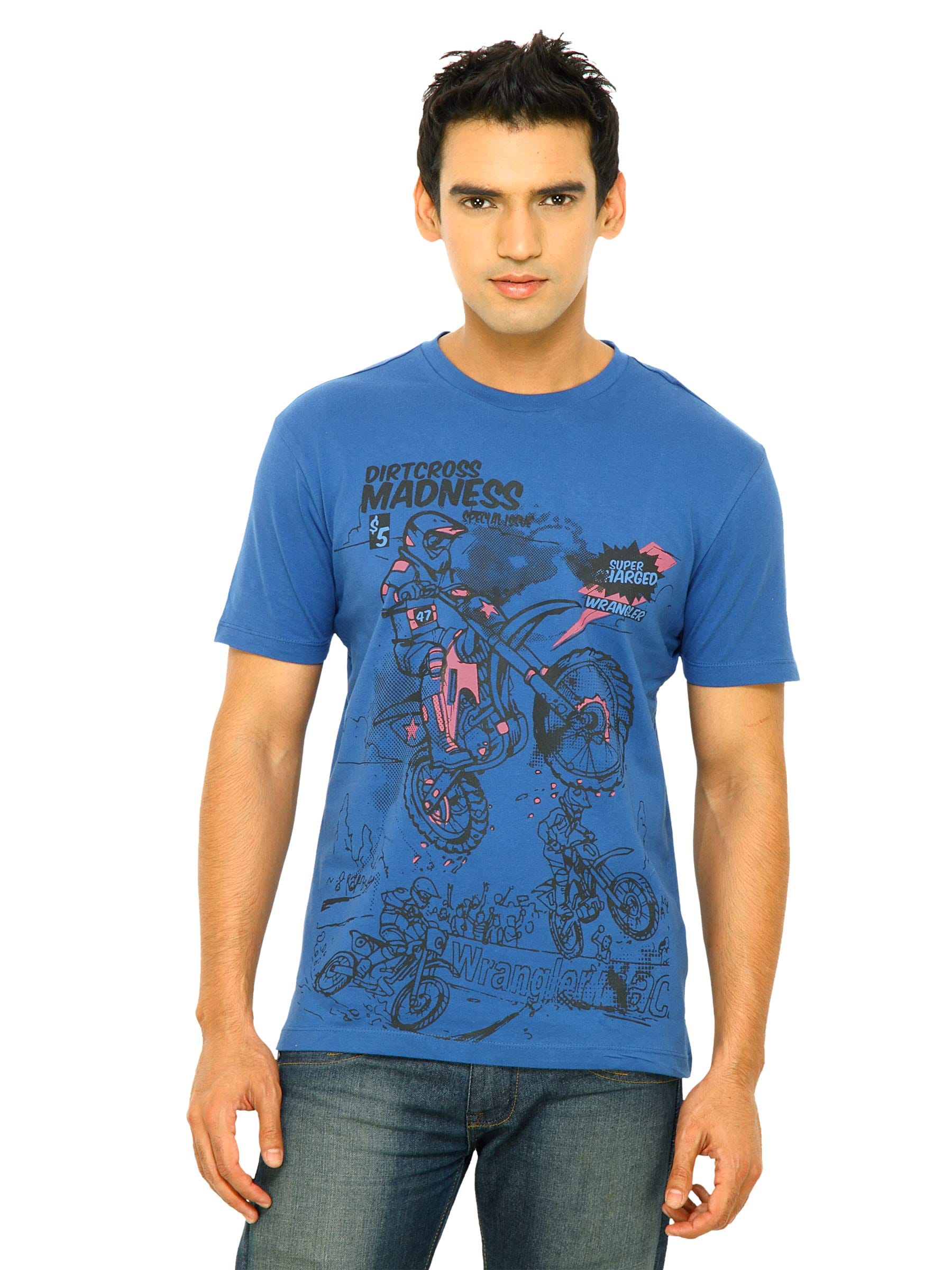 Wrangler Men Dirtcross Blue T-Shirts