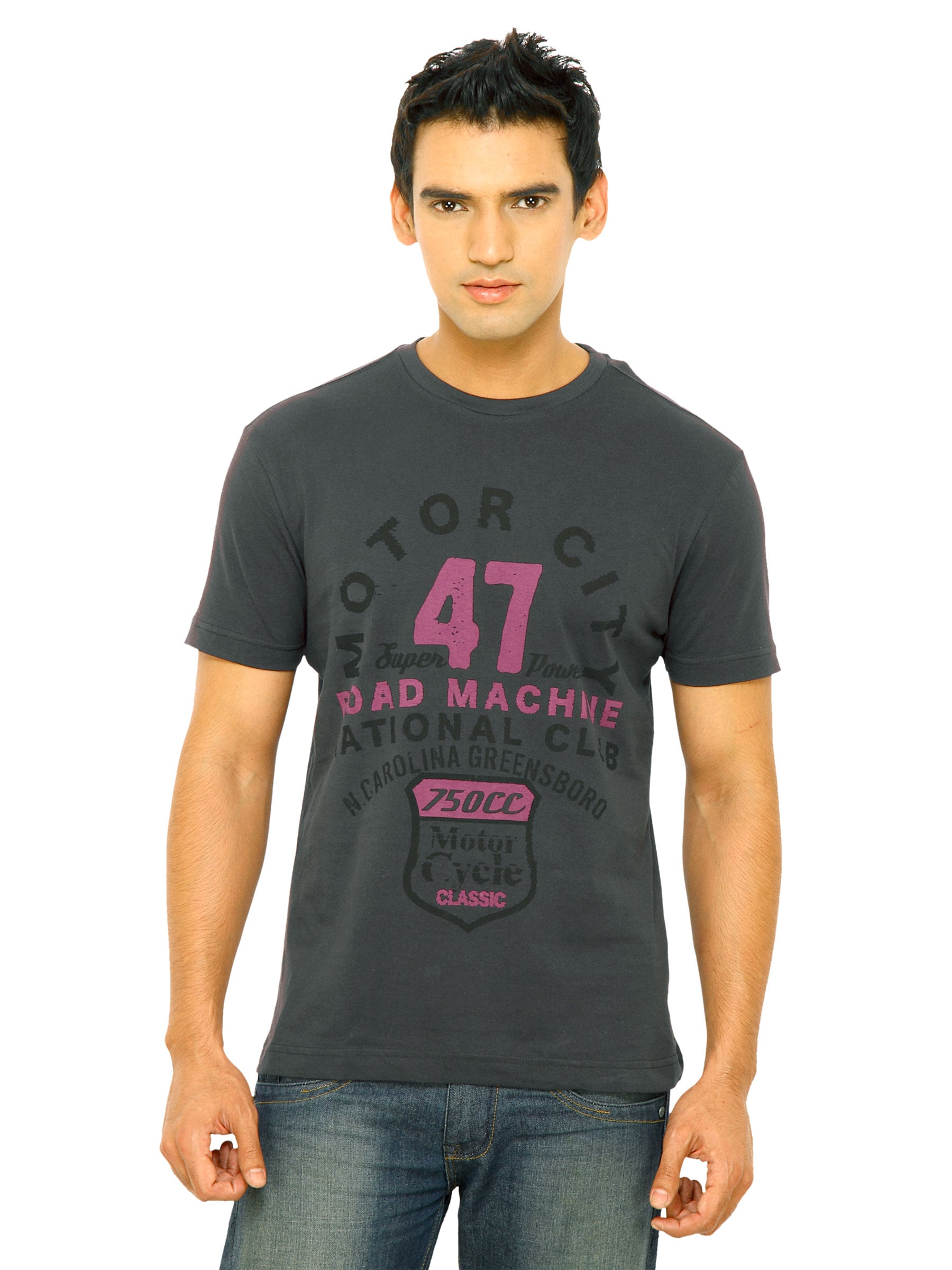 Wrangler Men Motor City Grey T-Shirts