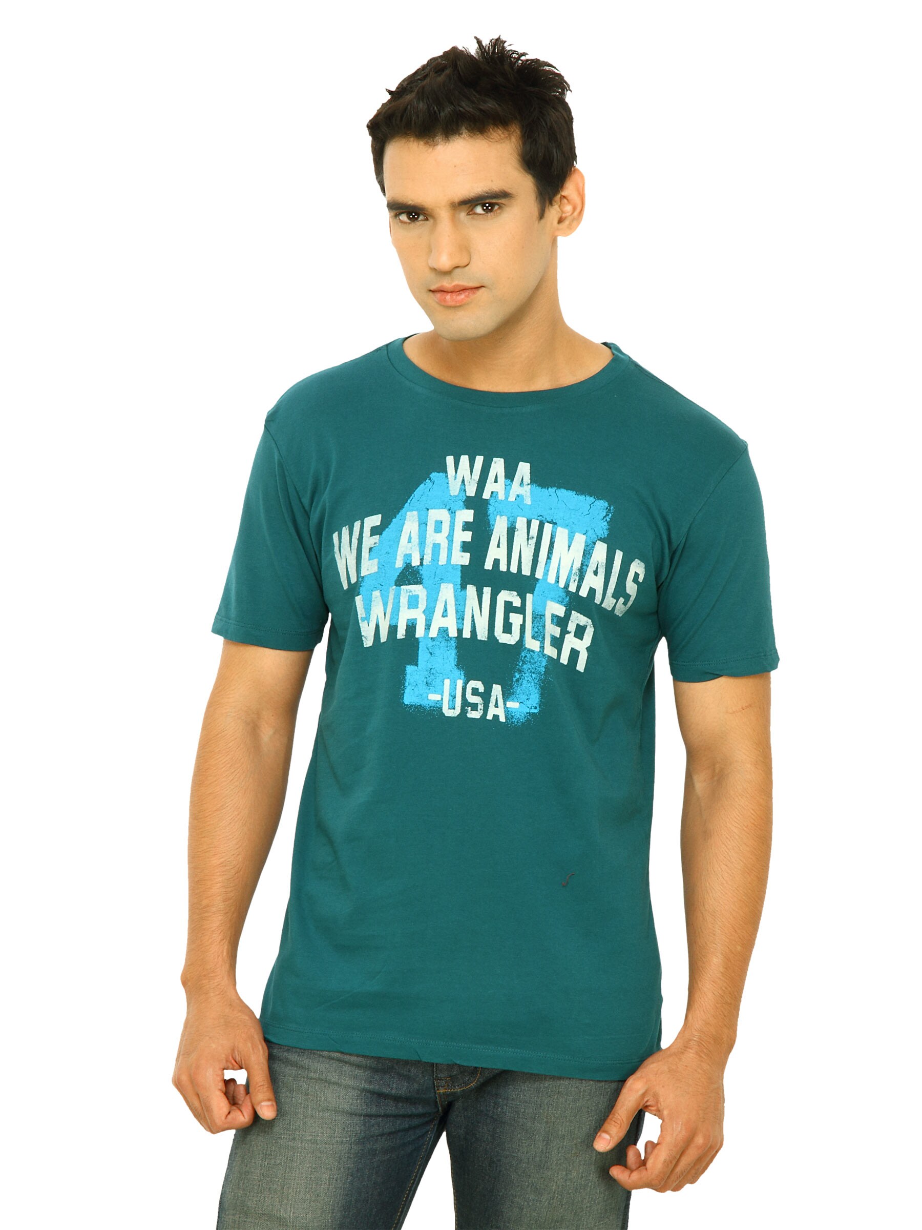 Wrangler Men Glow in Dark Teal T-shirt