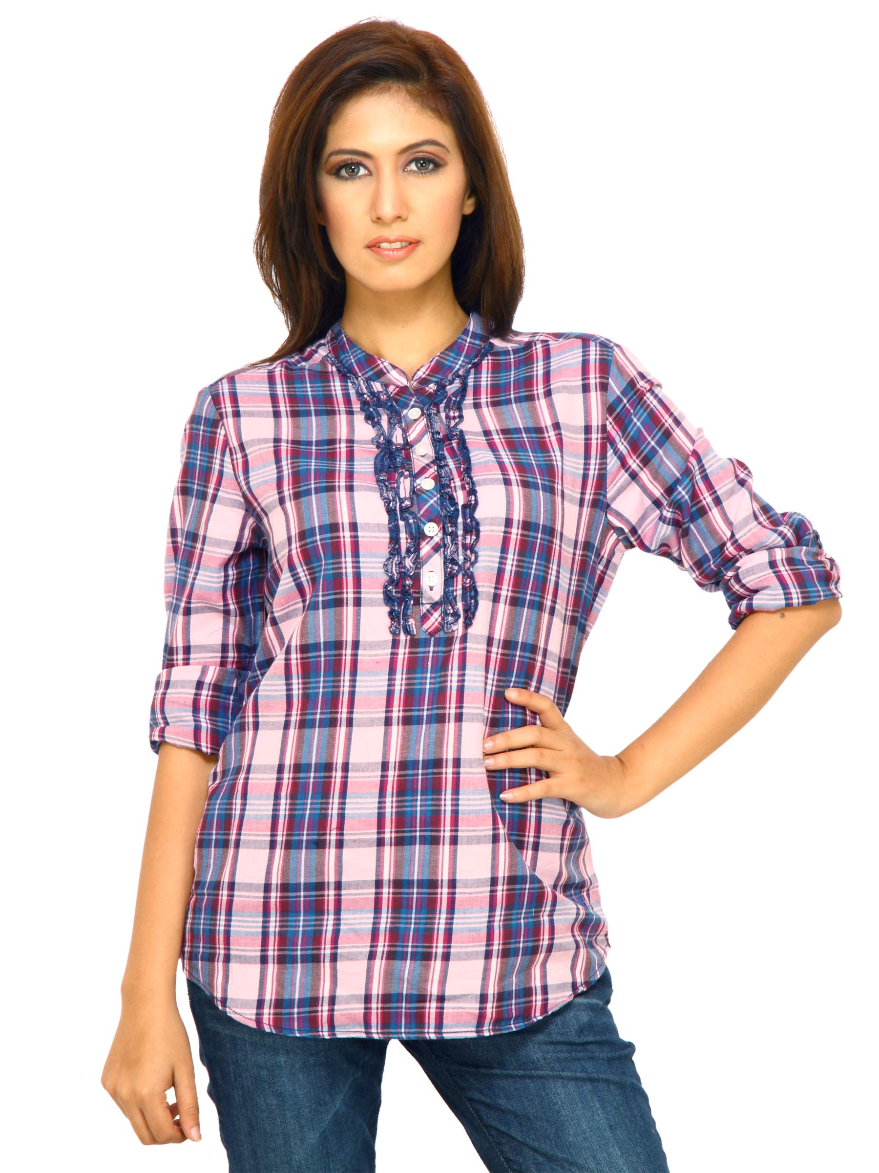 Wrangler Women Frill Check Multi Tops