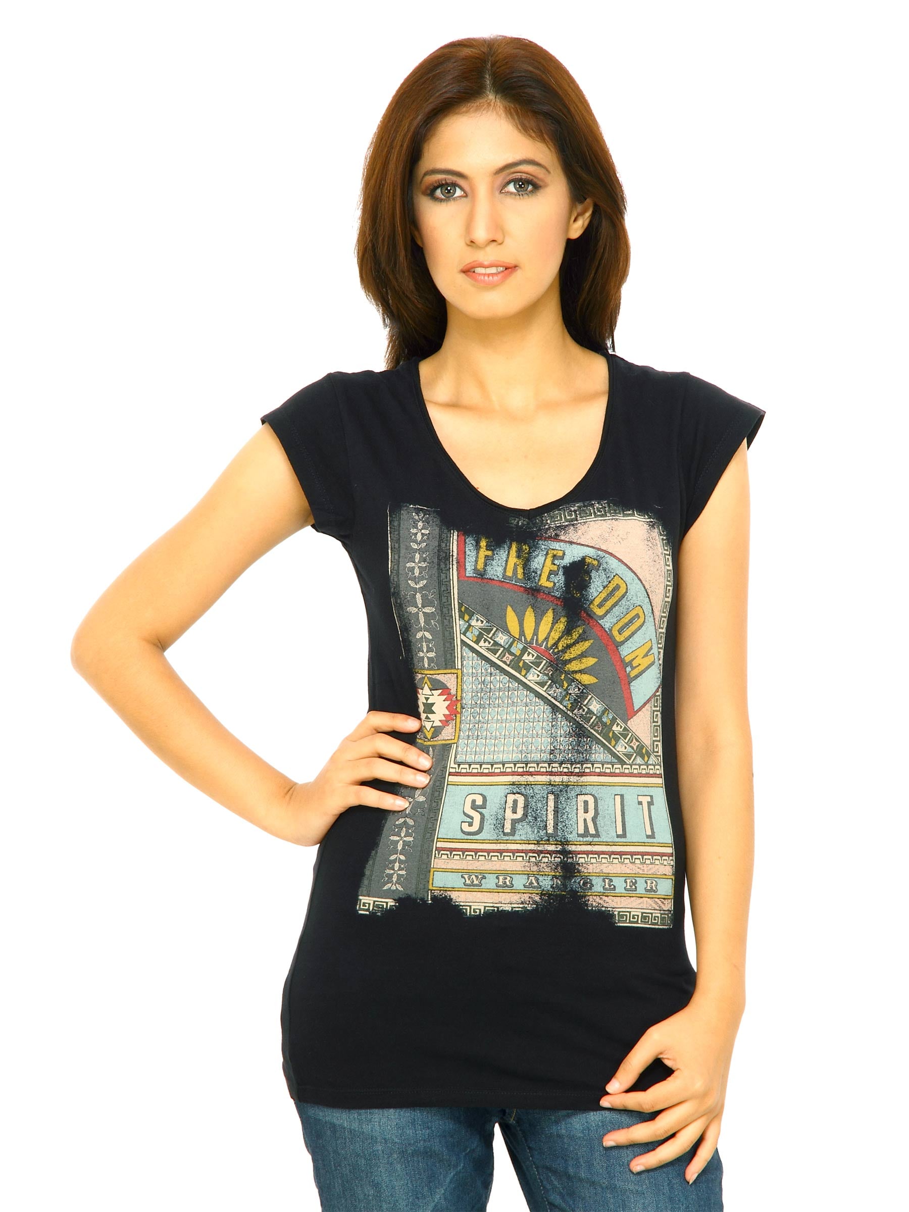 Wrangler Women Freedom Spirit Black T-Shirts