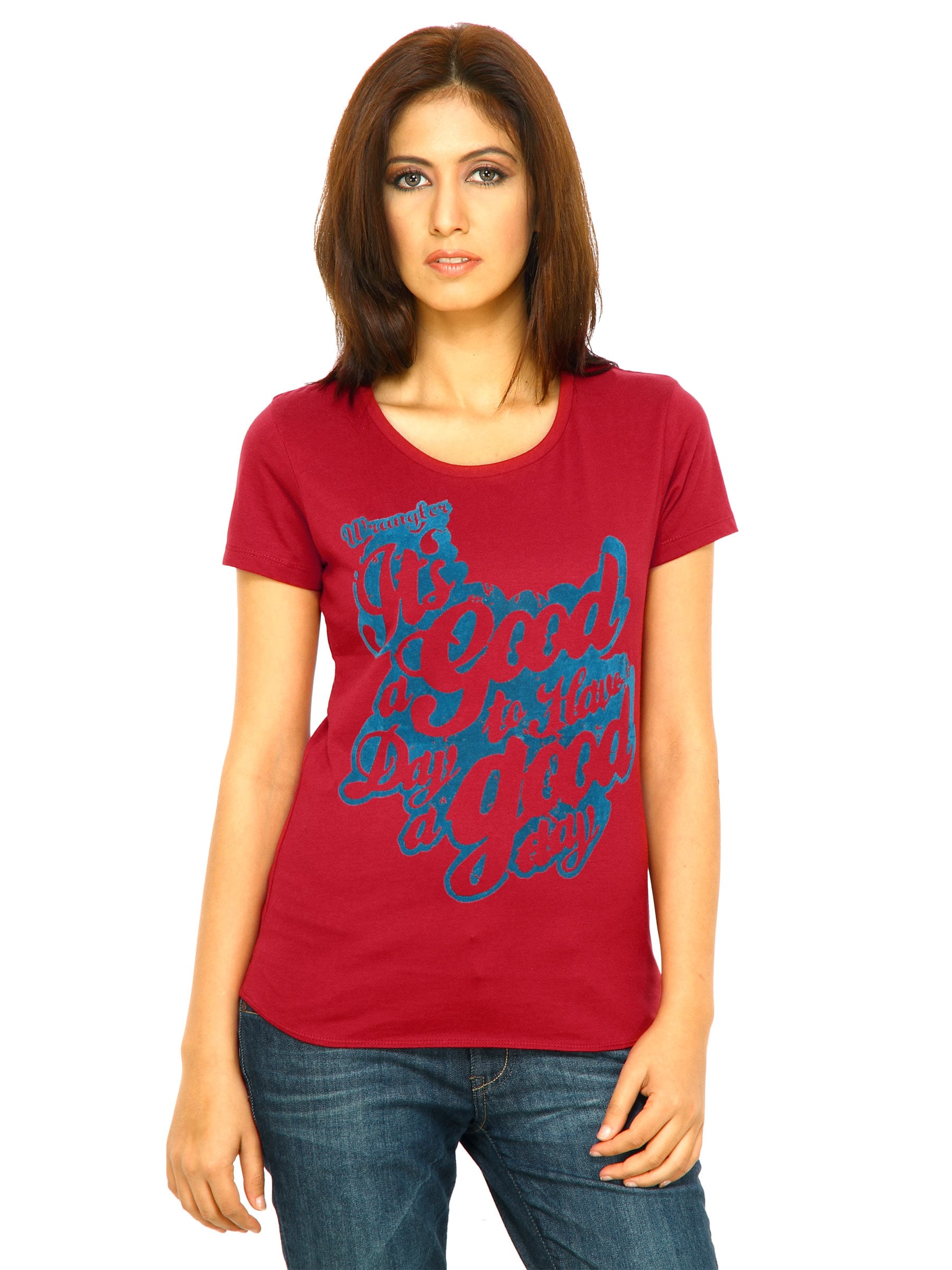 Wrangler Women Its A Good Day Red T-Shirts