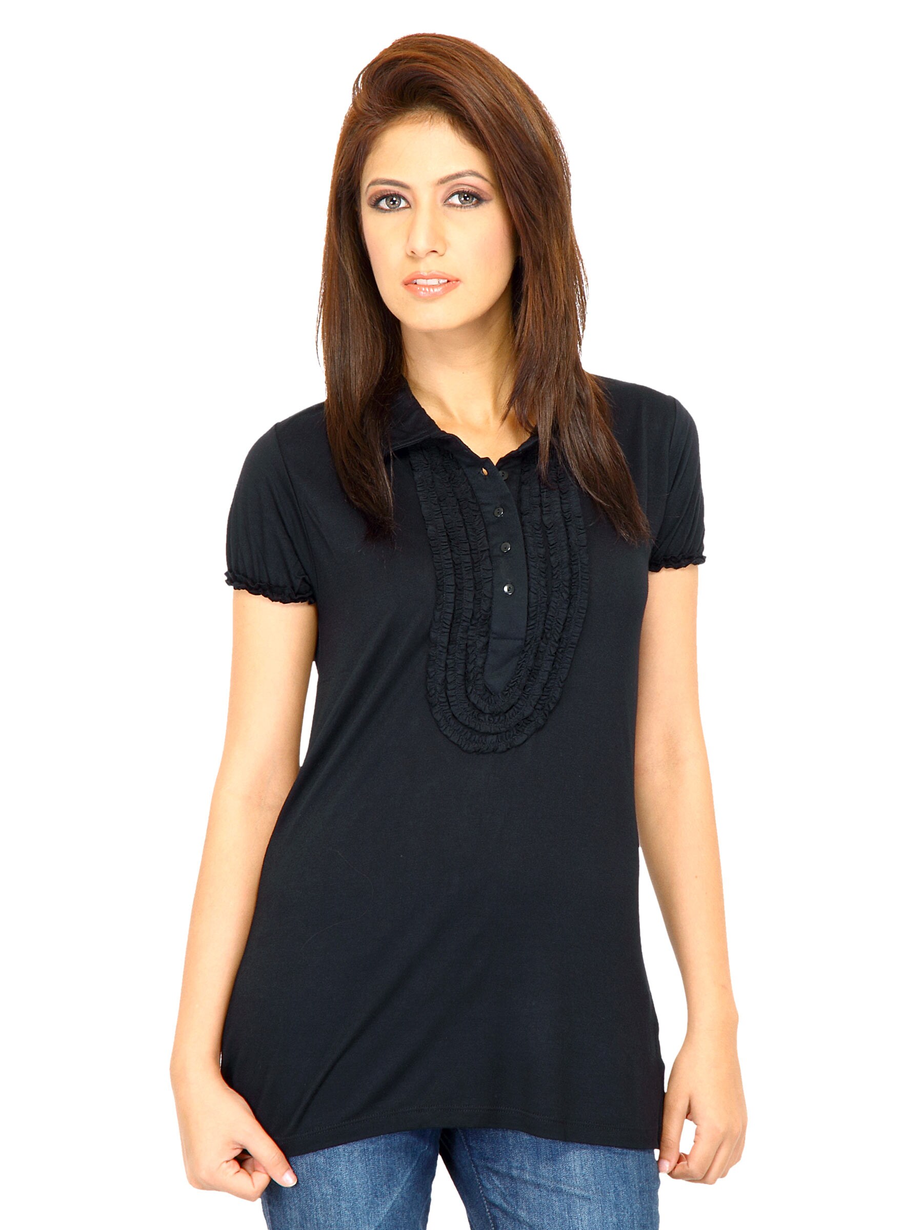 Scullers Women Solid Black Tops