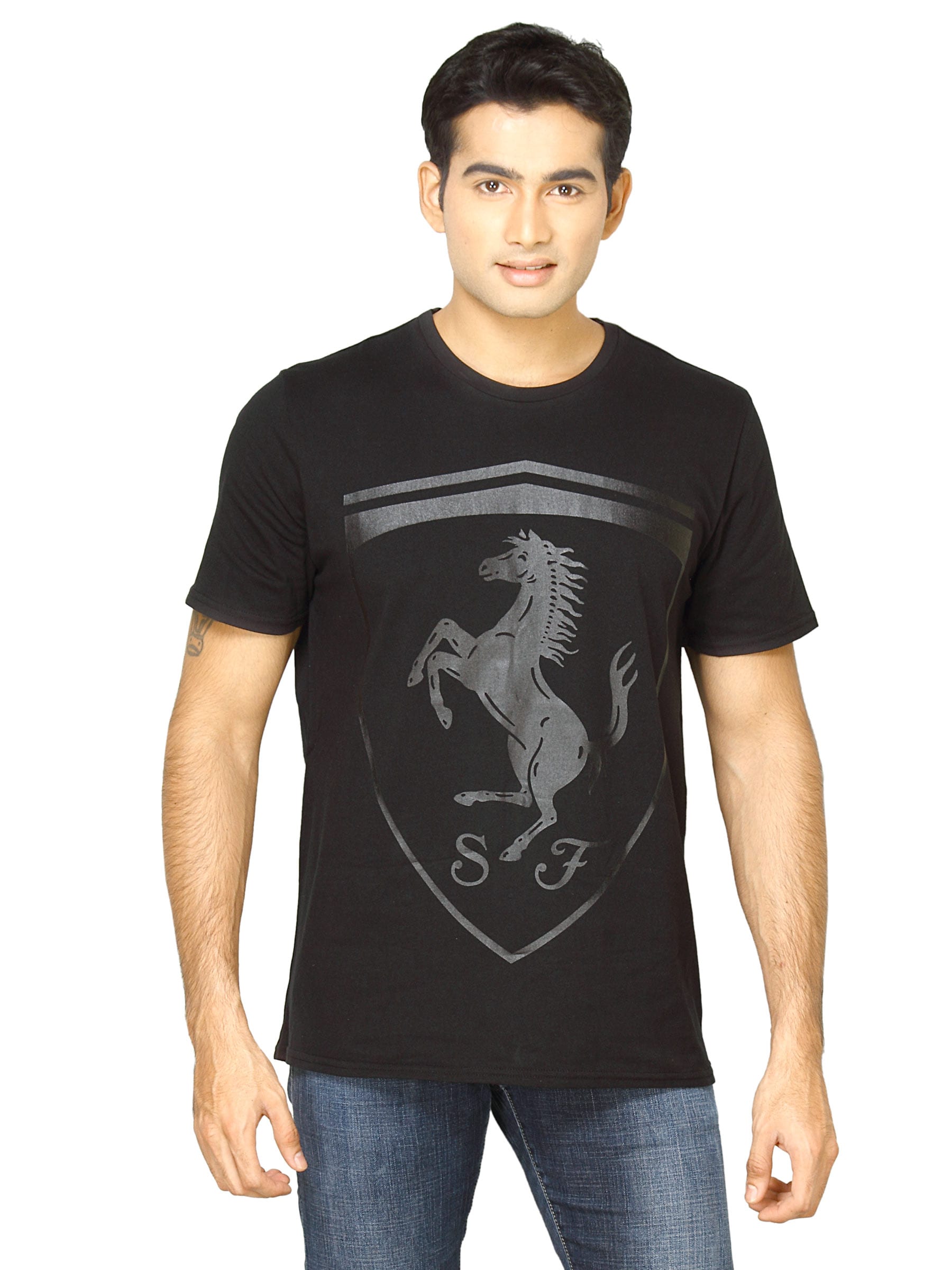 Puma Men Ferrari Logo Black Tshirt