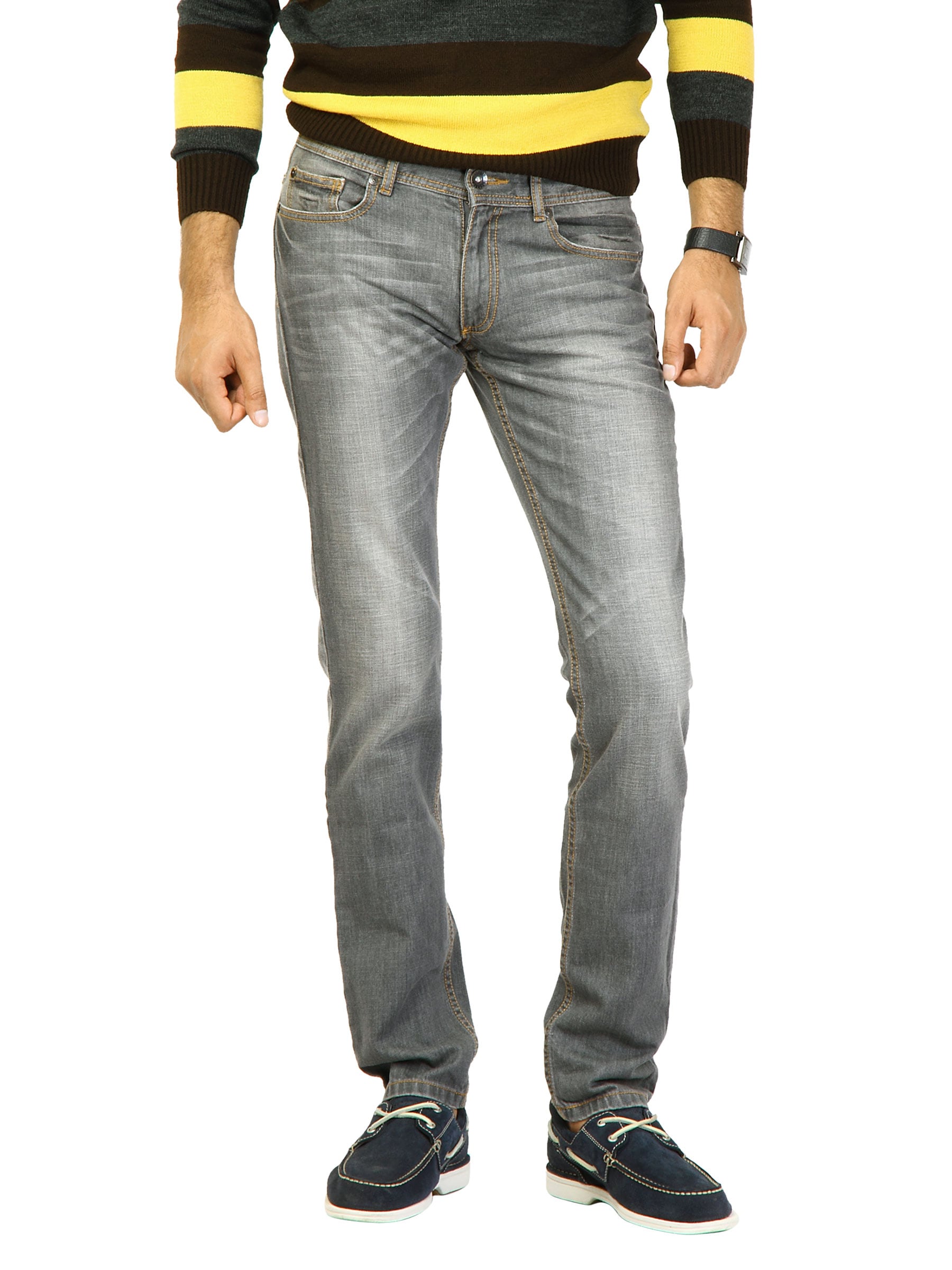 United Colors of Benetton Men Washed Grey Jeans